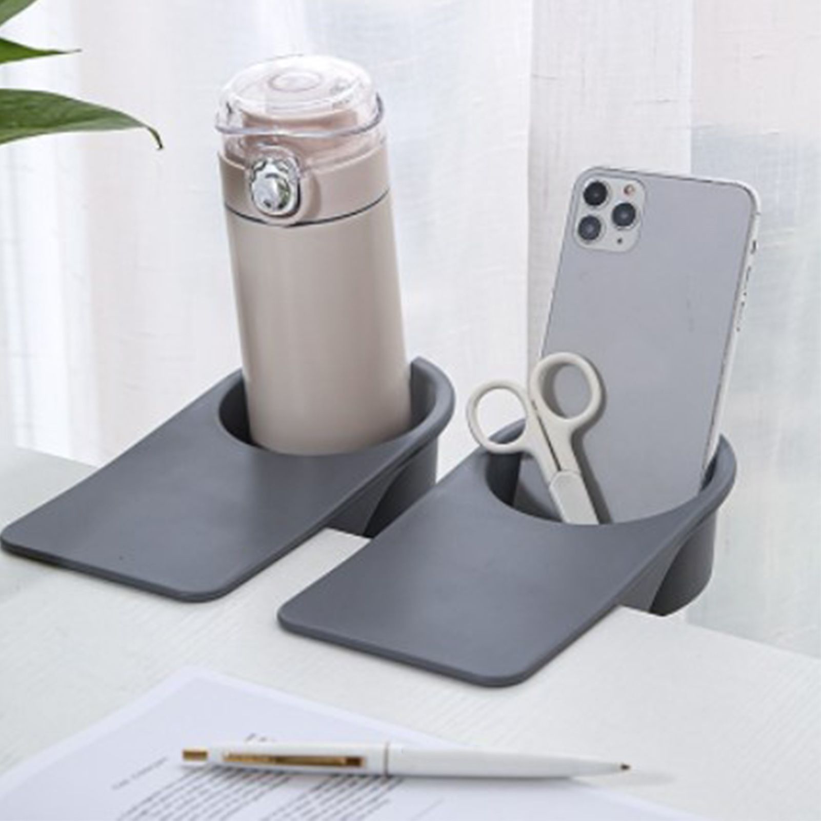 Desk Cup Holder Clip Space Saving Large Multifunctional Table Clamp Mug Stand view 9