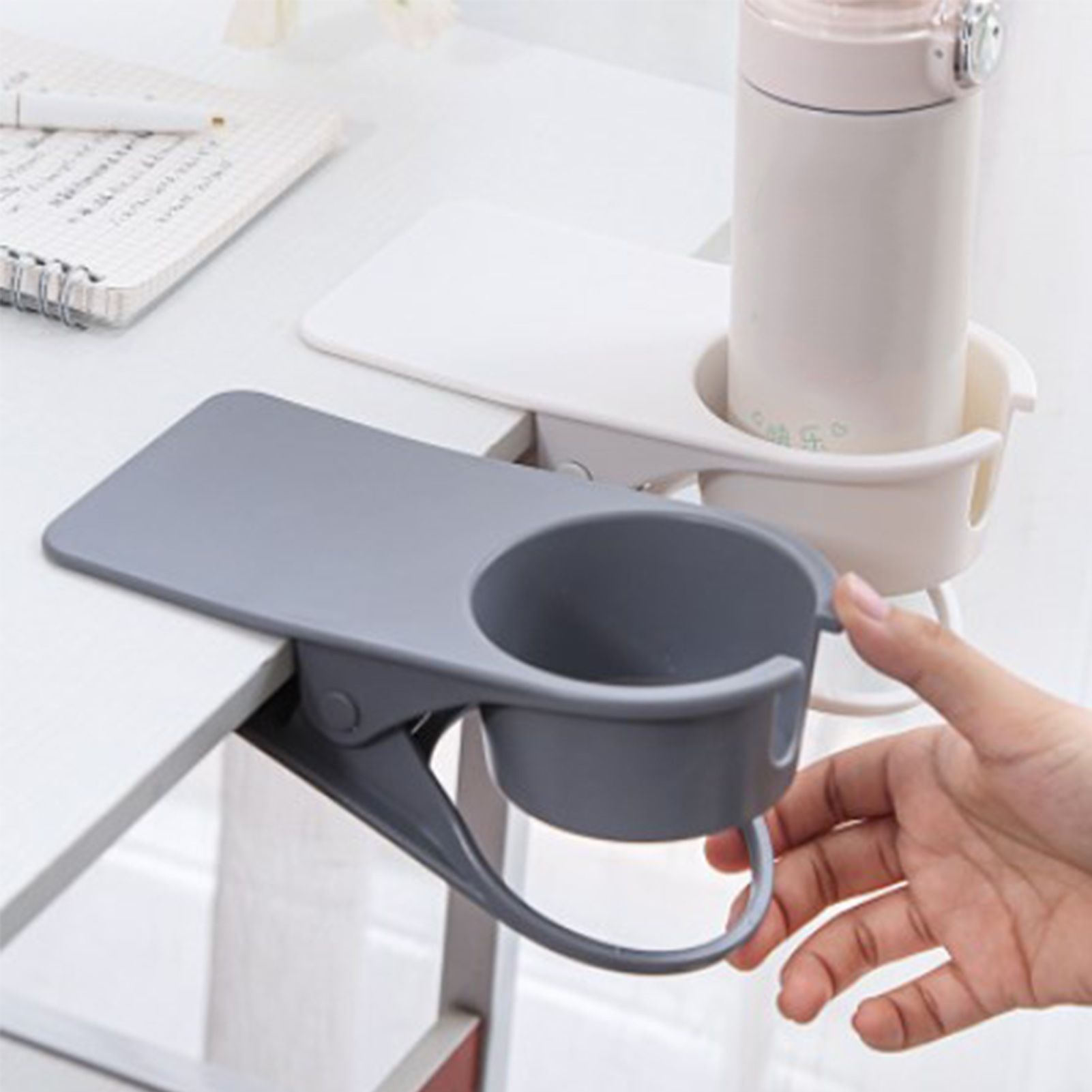 Desk Cup Holder Clip Space Saving Large Multifunctional Table Clamp Mug Stand view 10