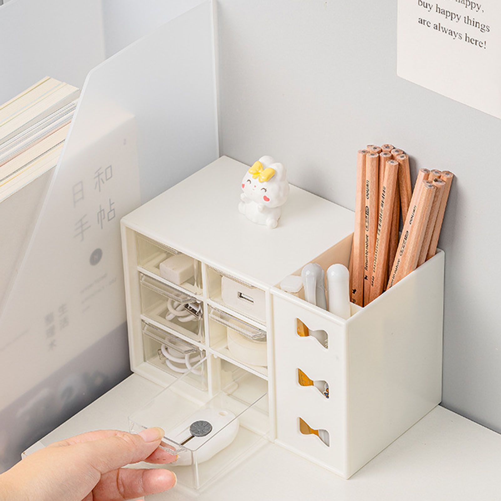 Pen Desk Shelf Dustproof 6 Drawers Pen Organization Storage Shelf for Students view 10