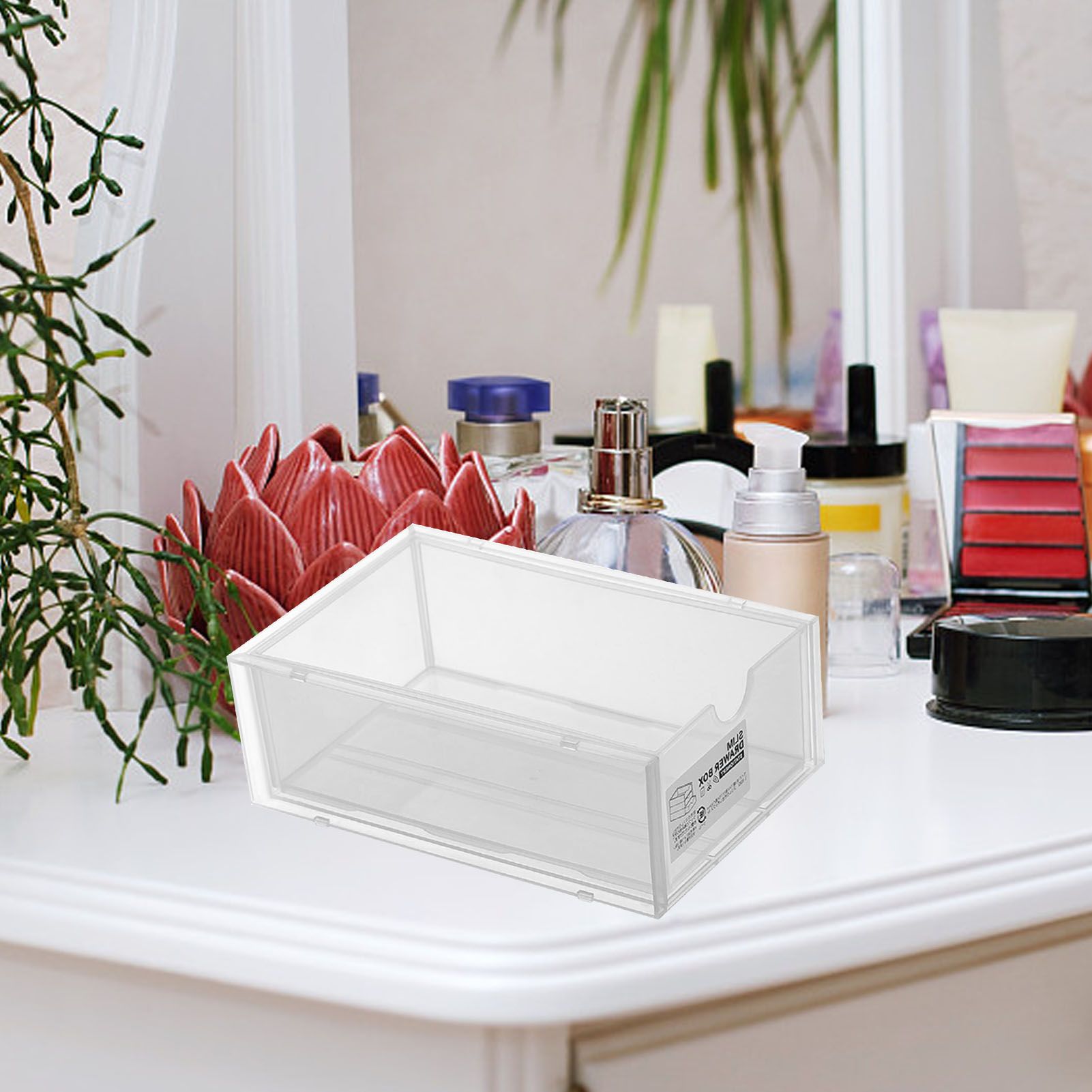 Desktop Storage Box Plastic Desk Makeup Organizer Stationery Supplies Storage view 6