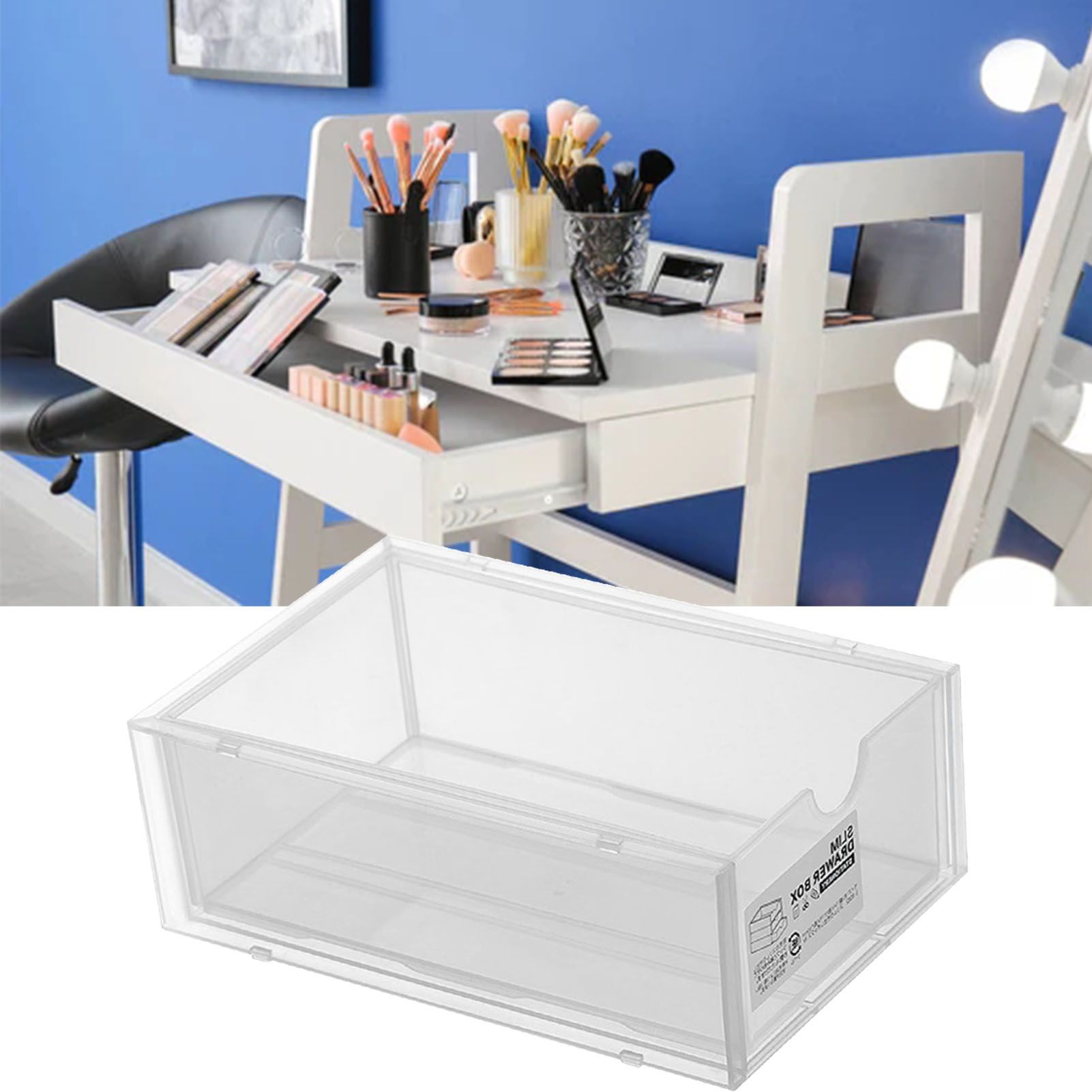 Desktop Storage Box Plastic Desk Makeup Organizer Stationery Supplies Storage view 10