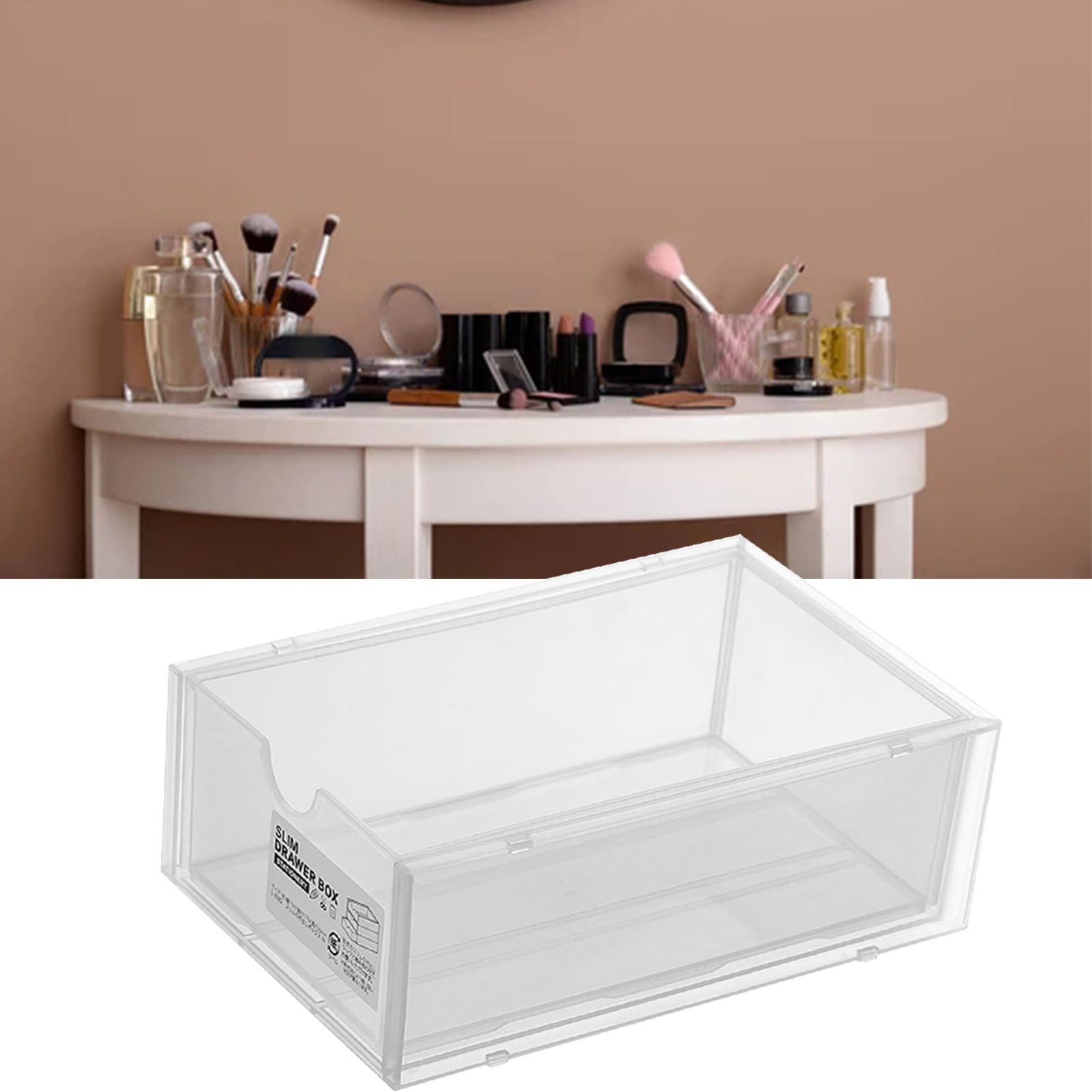 Desktop Storage Box Plastic Desk Makeup Organizer Stationery Supplies Storage view 12