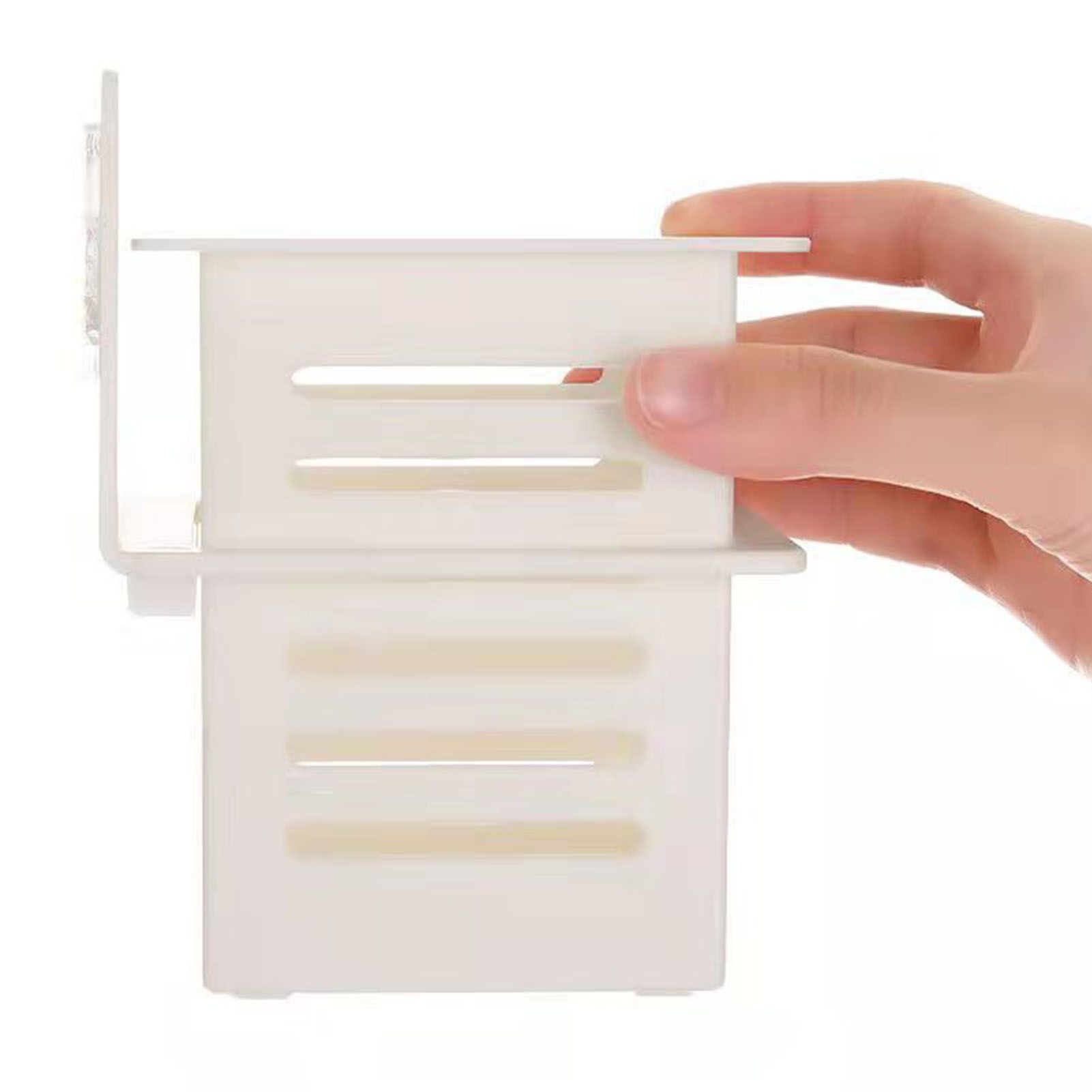 Bathroom Kitchen Draining Shelf Plastic Adhesive Waterproof Small Wall view 5