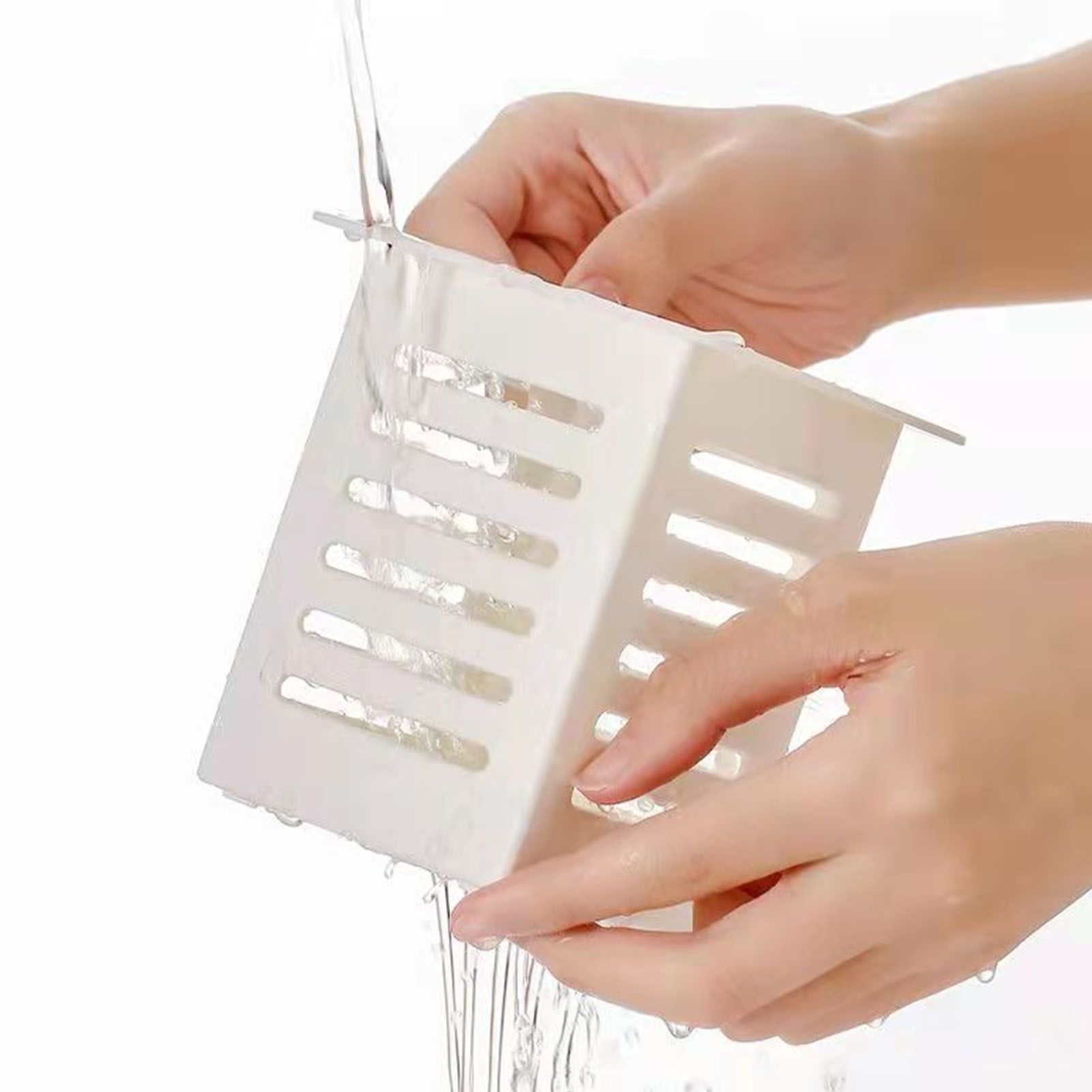 Bathroom Kitchen Draining Shelf Plastic Adhesive Waterproof Small Wall view 15
