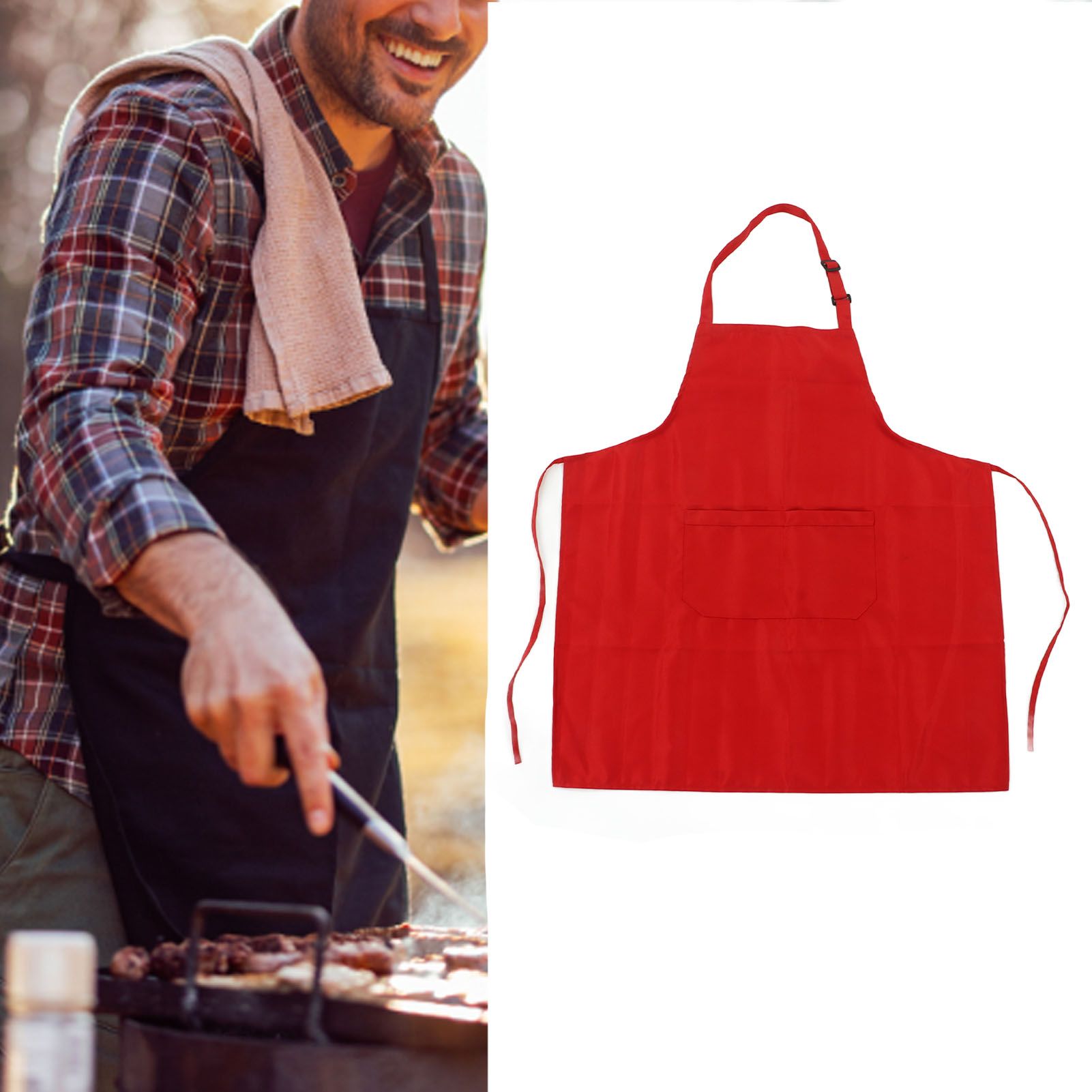 Cooking Apron Waterproof Adjustable Neck Strap Breathable Soft Kitchen Bib view 11