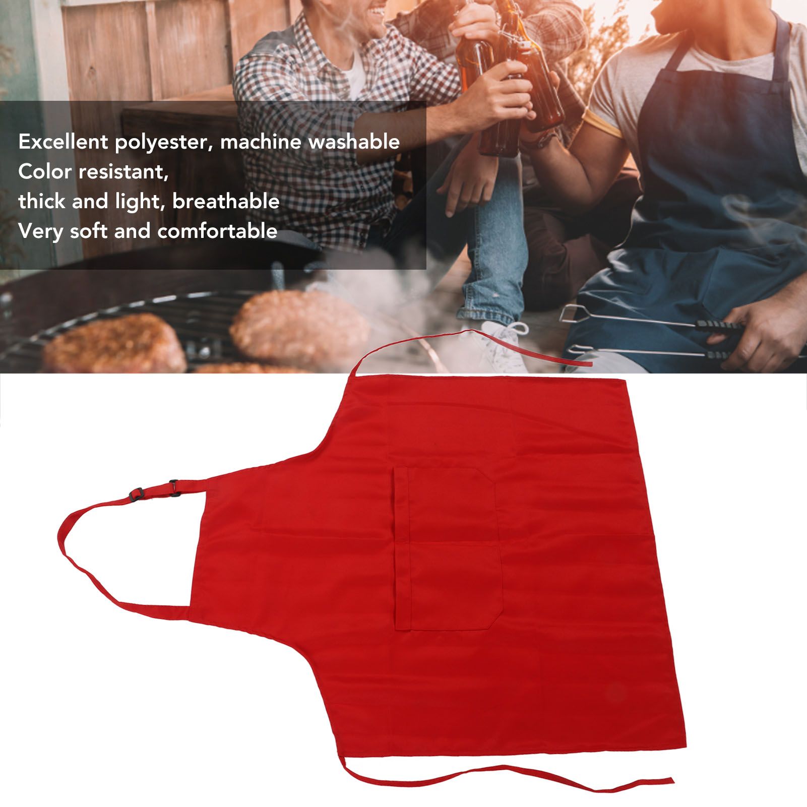 Cooking Apron Waterproof Adjustable Neck Strap Breathable Soft Kitchen Bib view 15