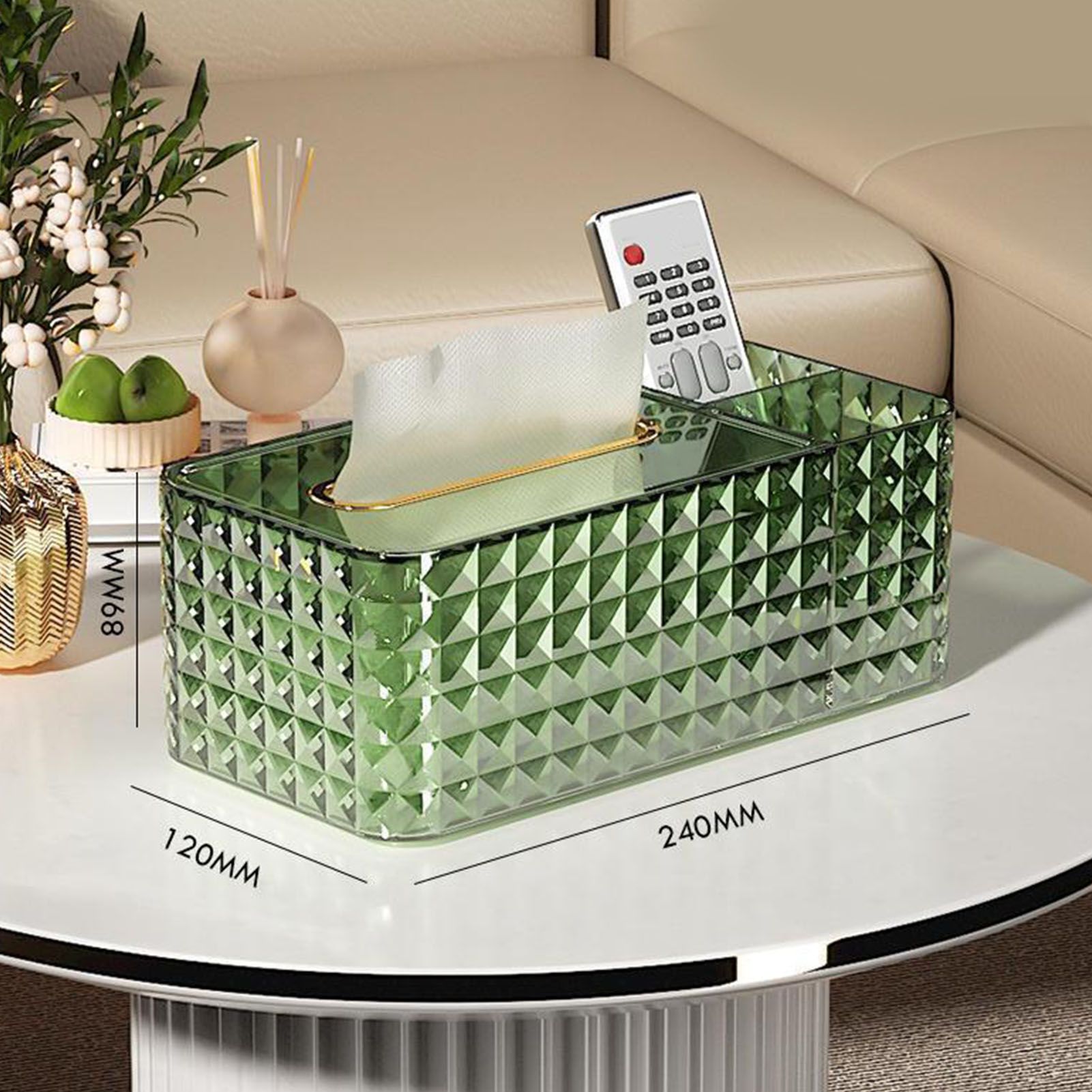 Tissue Storage Box Rhombus Texture Side Partition Towel Napkin Container Case view 8