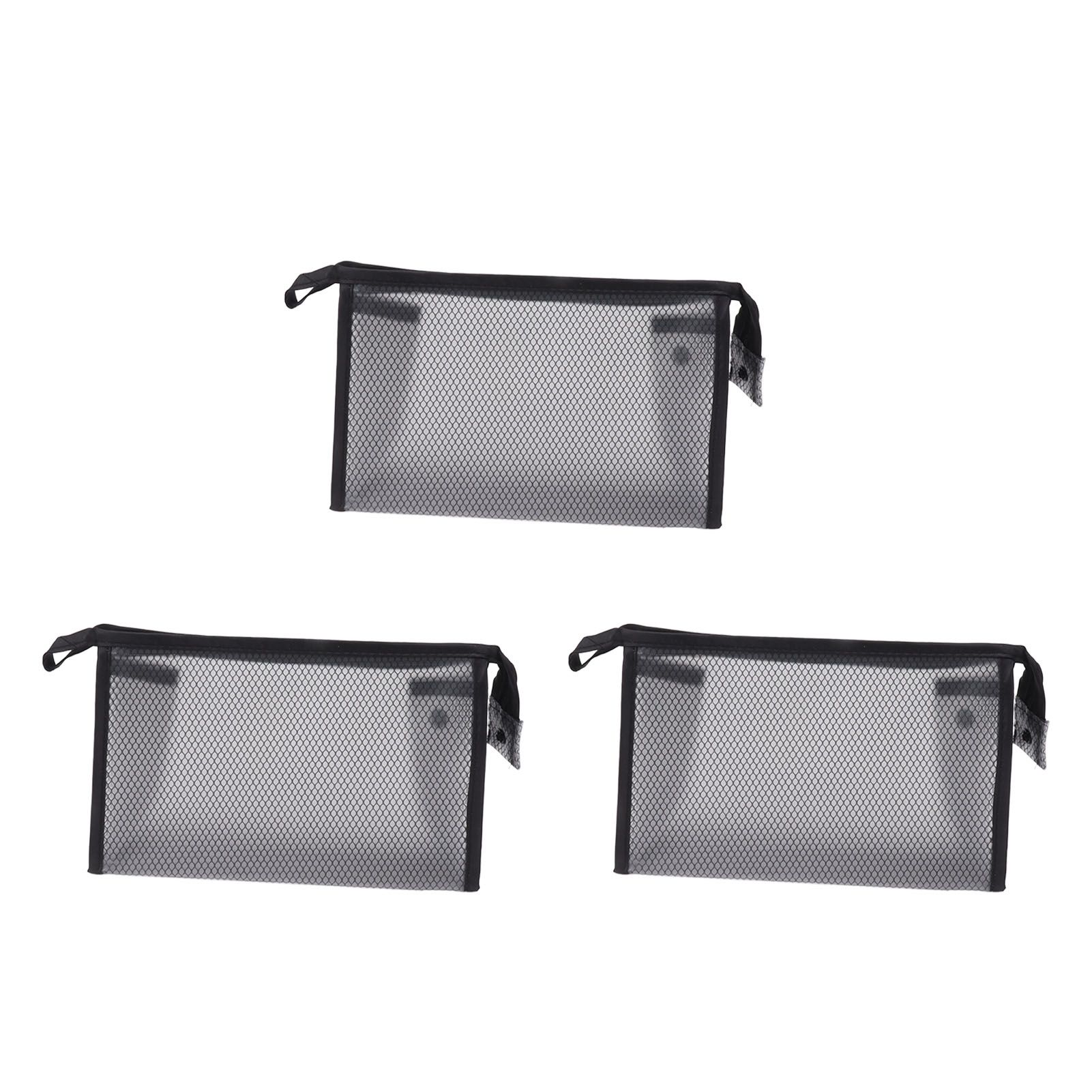 3Pcs Mesh Makeup Bag Waterproof EVA Triangular Design Semi Transparent Mesh view 6