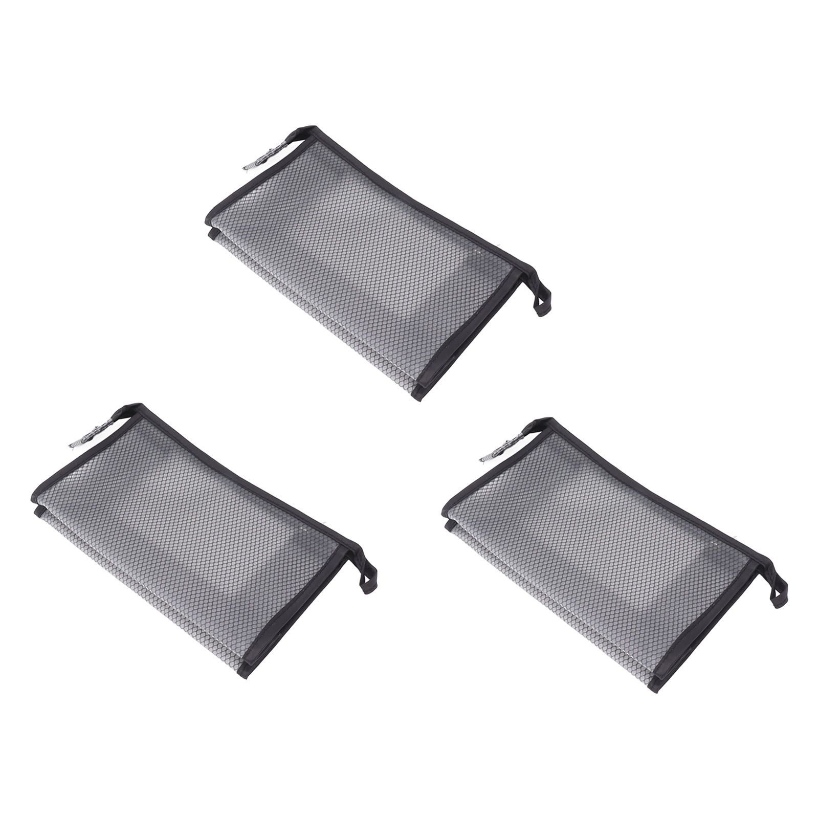 3Pcs Mesh Makeup Bag Waterproof EVA Triangular Design Semi Transparent Mesh view 7