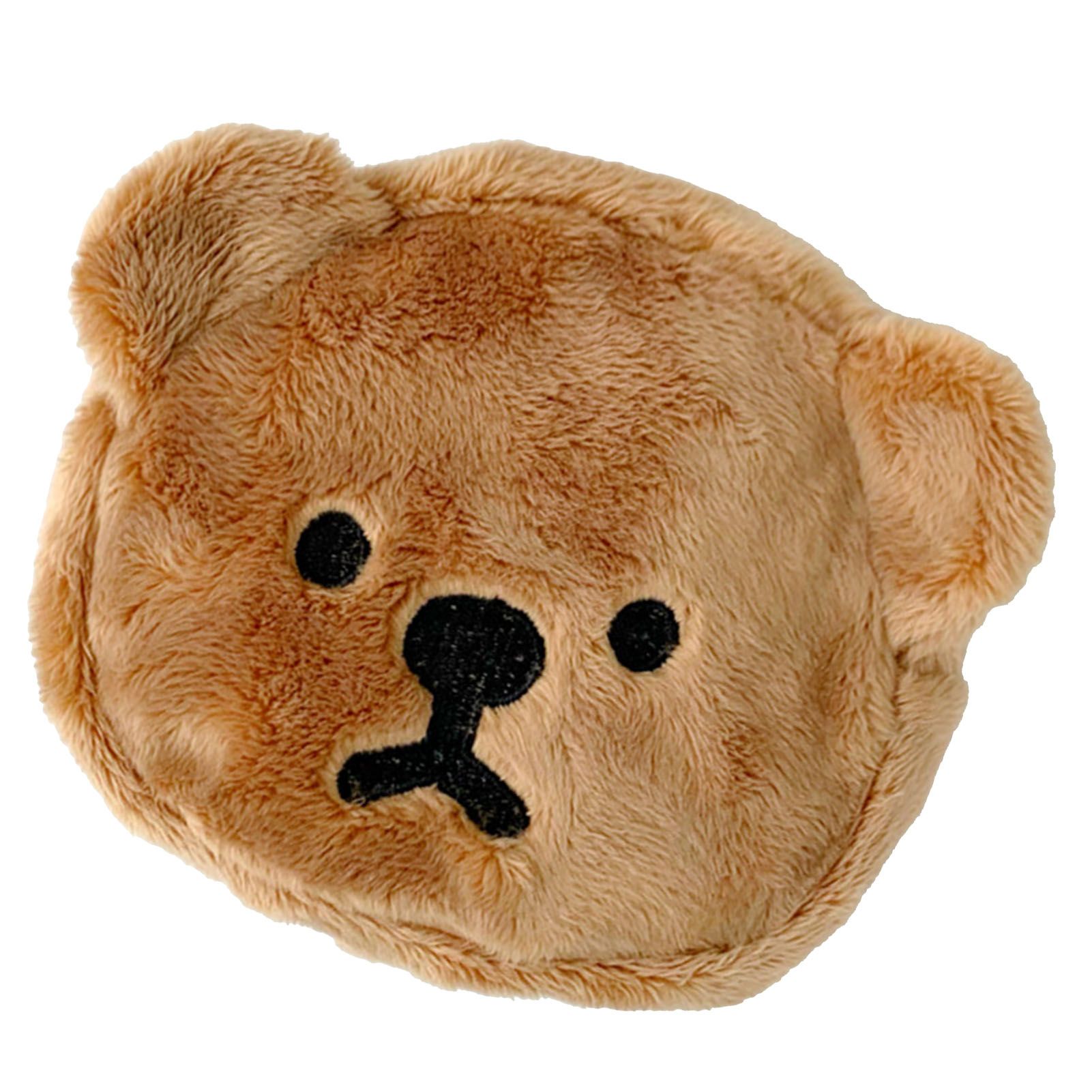 Cartoon Coin Purse Bear Shape Cute Portable Plush Mini Change Purse for view 2