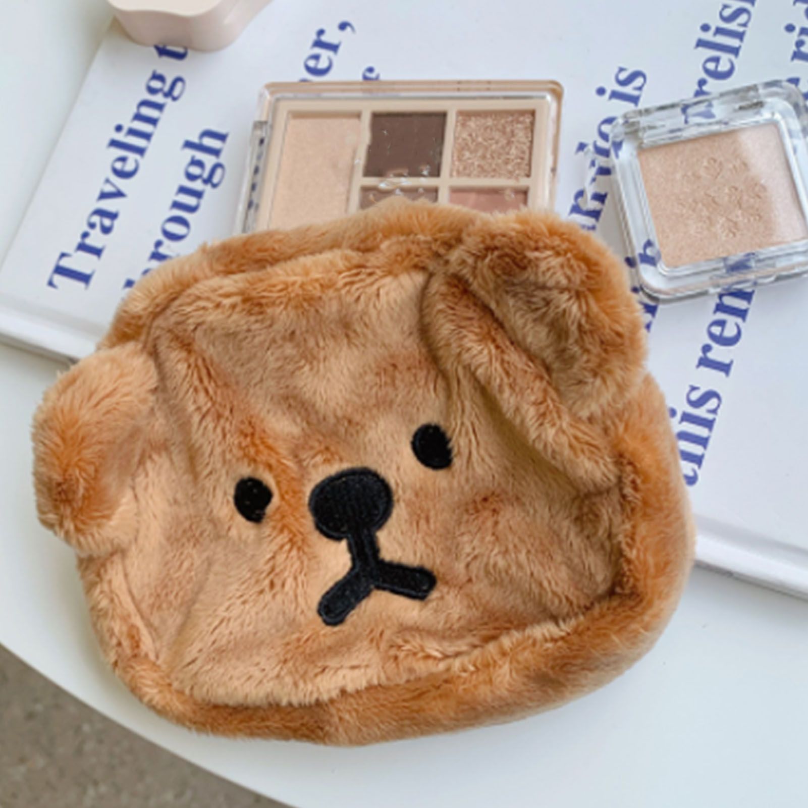 Cartoon Coin Purse Bear Shape Cute Portable Plush Mini Change Purse for view 5