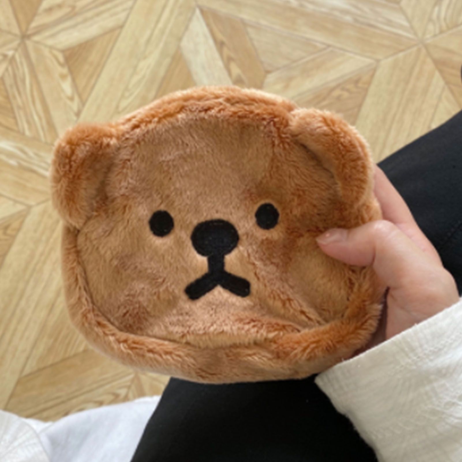 Cartoon Coin Purse Bear Shape Cute Portable Plush Mini Change Purse for view 6