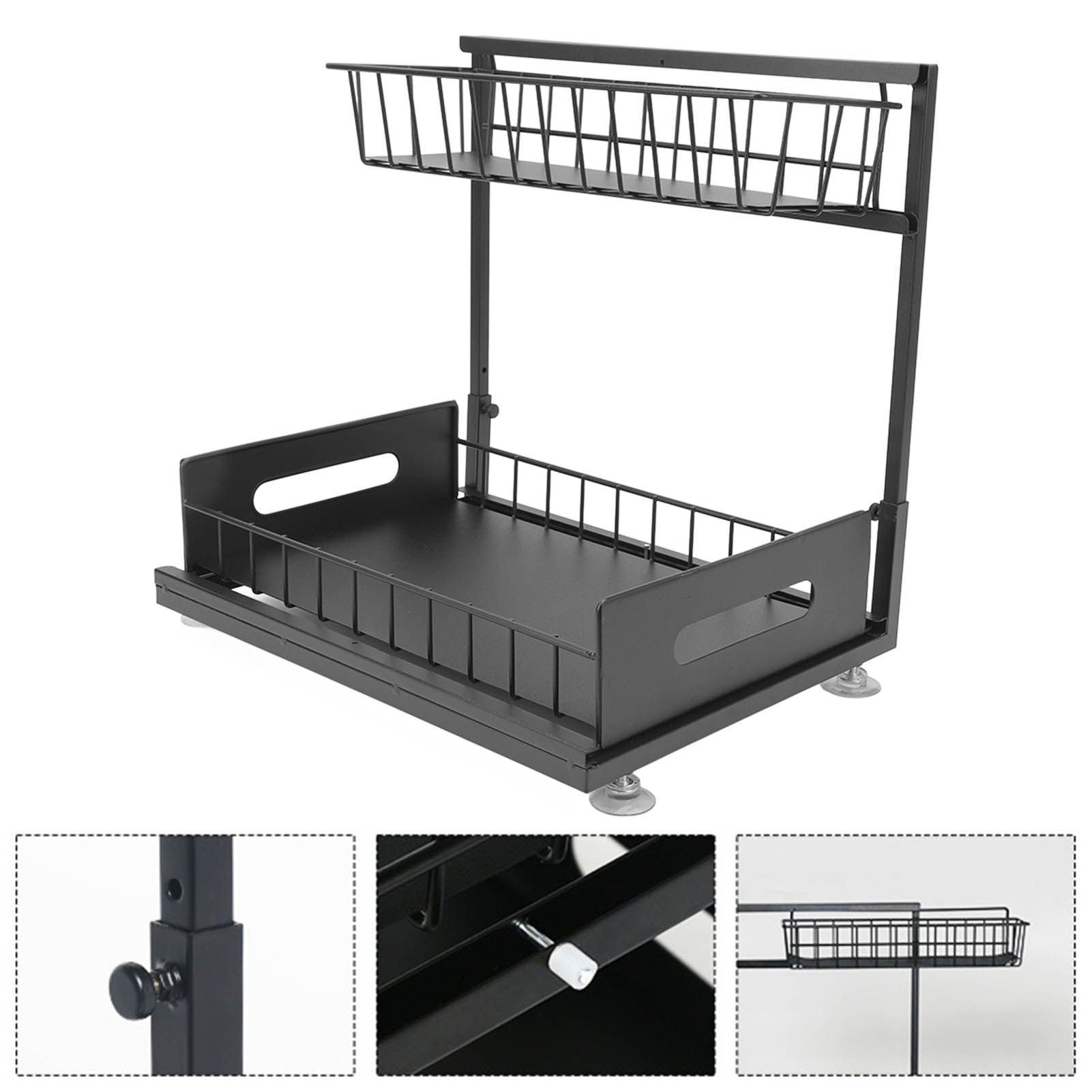 Under Sink Organizers and Storage Sliding Cabinet Basket Organizer 2 Tier view 11