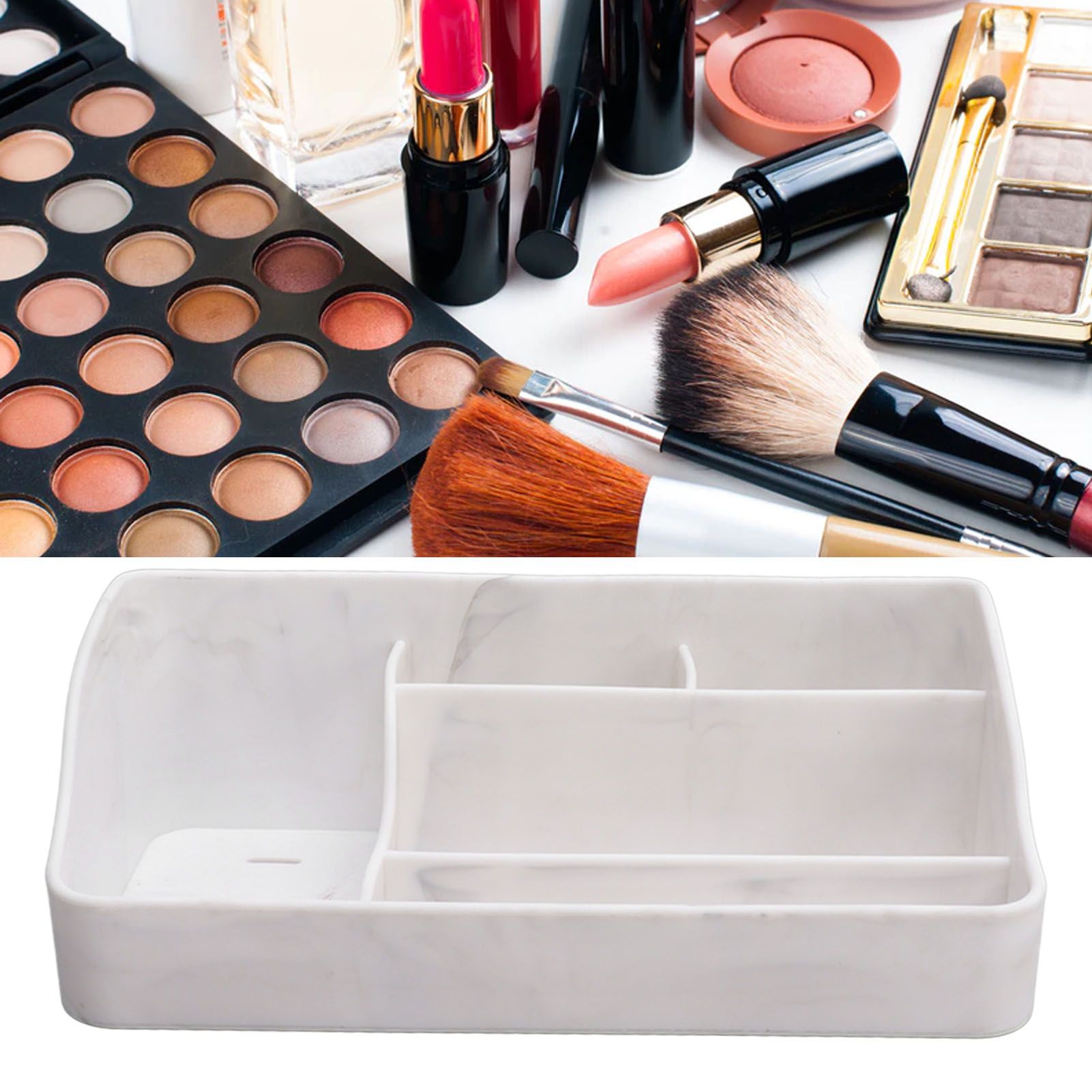 5 Grid Makeup Organizer Silicone Cosmetic Storage Box Makeup Desk Organizer view 11