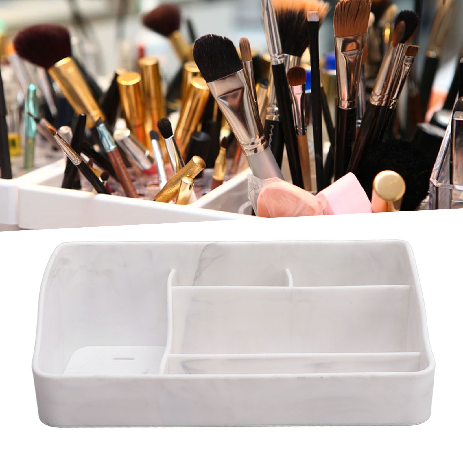 5 Grid Makeup Organizer Silicone Cosmetic Storage Box Makeup Desk Organizer view 12