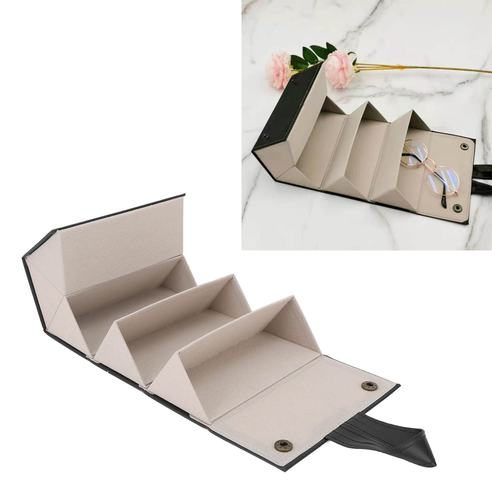 Sunglasses Storage Box Stylish Lightweight Multiple Compartments Portable view 11