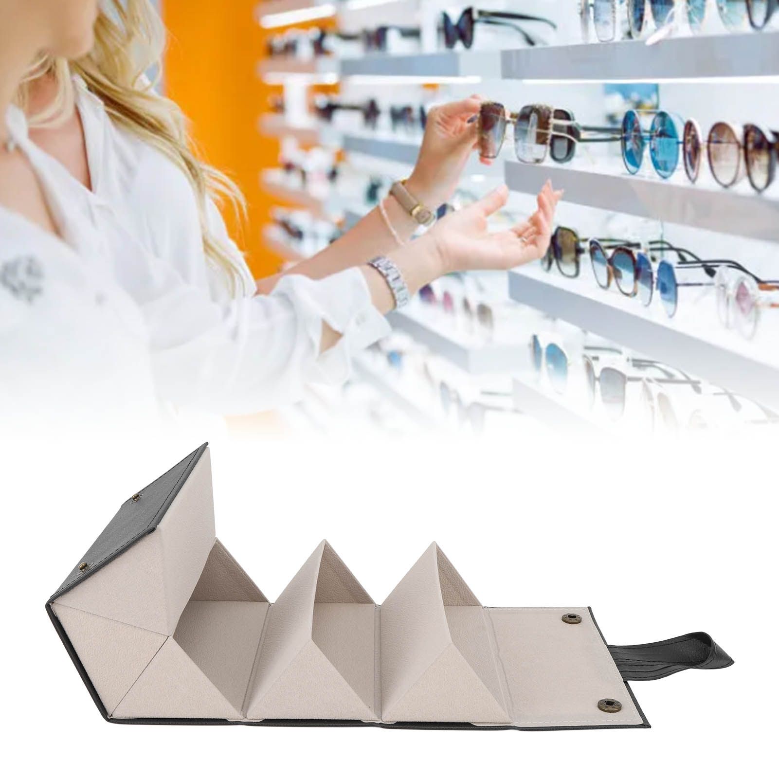 Sunglasses Storage Box Stylish Lightweight Multiple Compartments Portable view 12