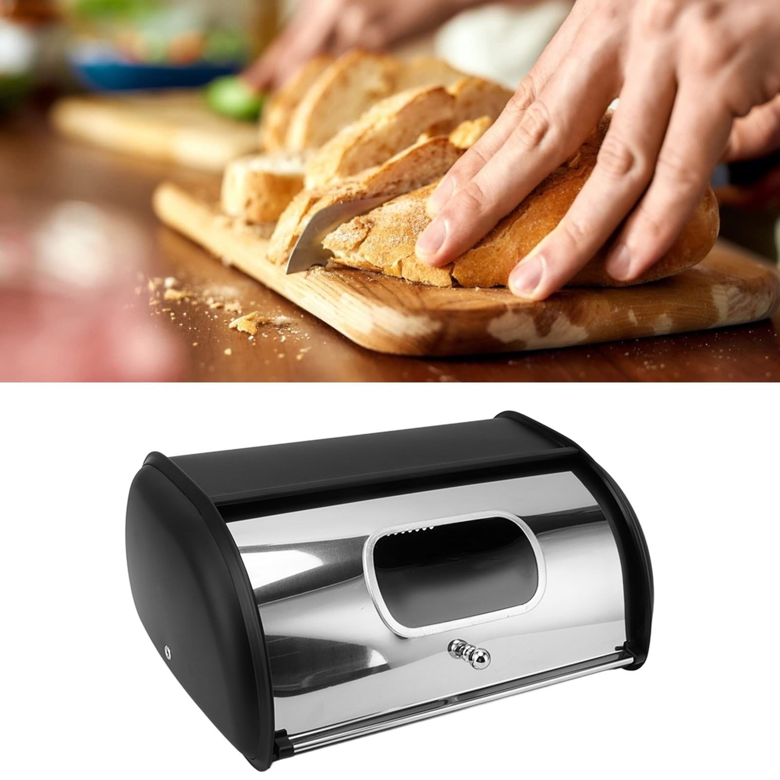 Bread Bin Bread Box Bread Holder Storage Container With Small Window for view 11