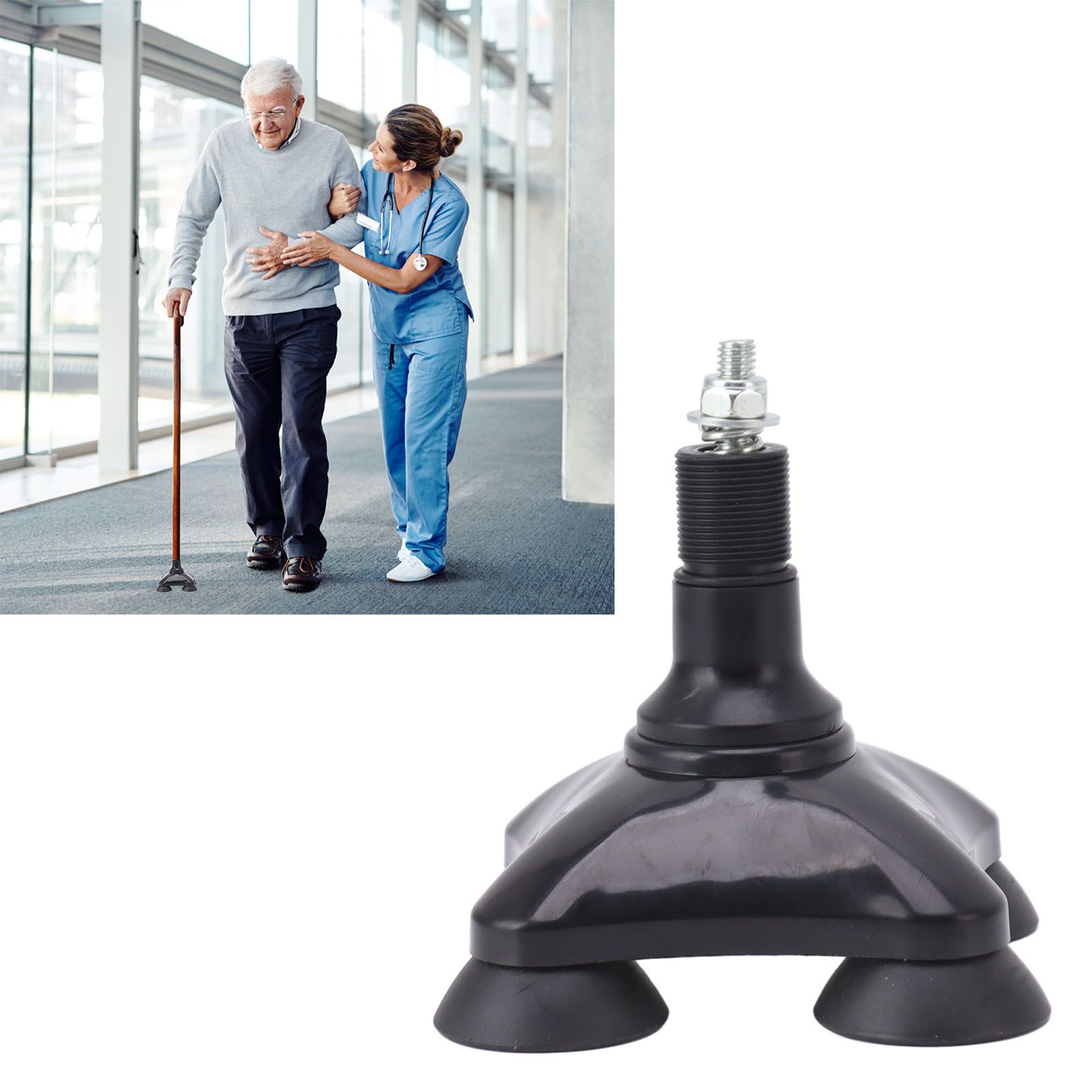Crutch Tip Slip Proof Walking Cane Foot Tip Good Stability ABS Accessory for view 11