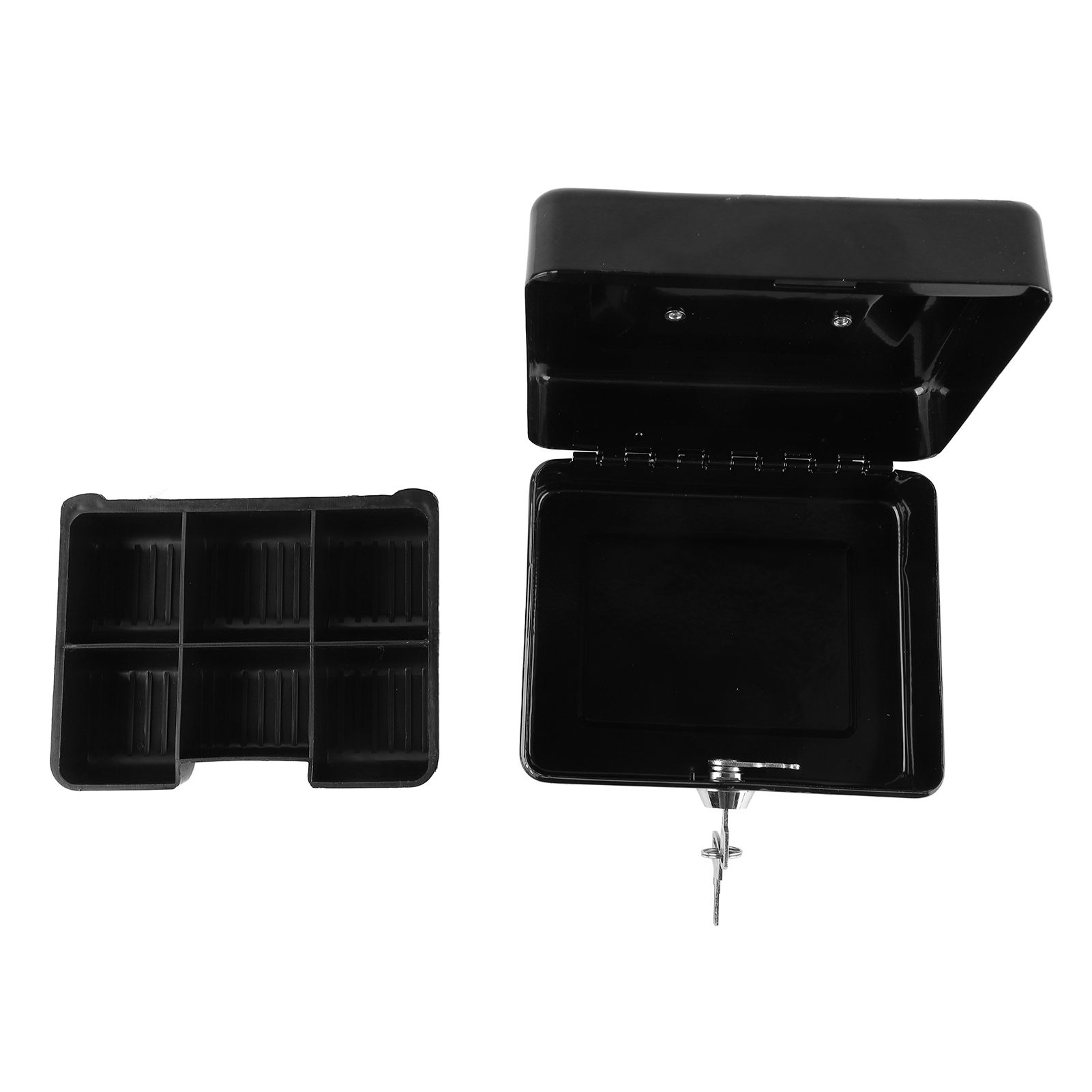 Metal Cash Box with Lock Safety Portable Small Metal Storage Box with 2 Keys view 4