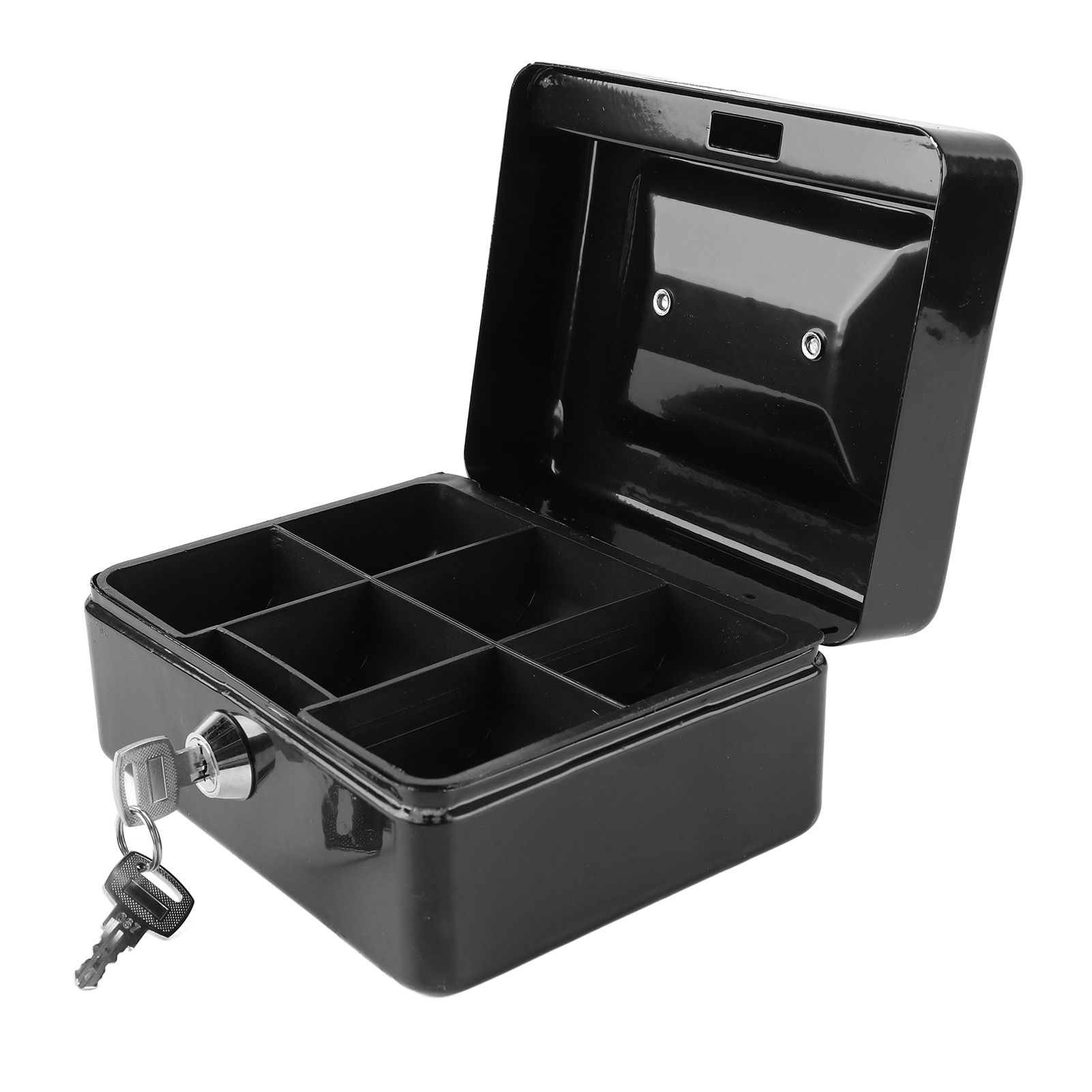 Metal Cash Box with Lock Safety Portable Small Metal Storage Box with 2 Keys view 5