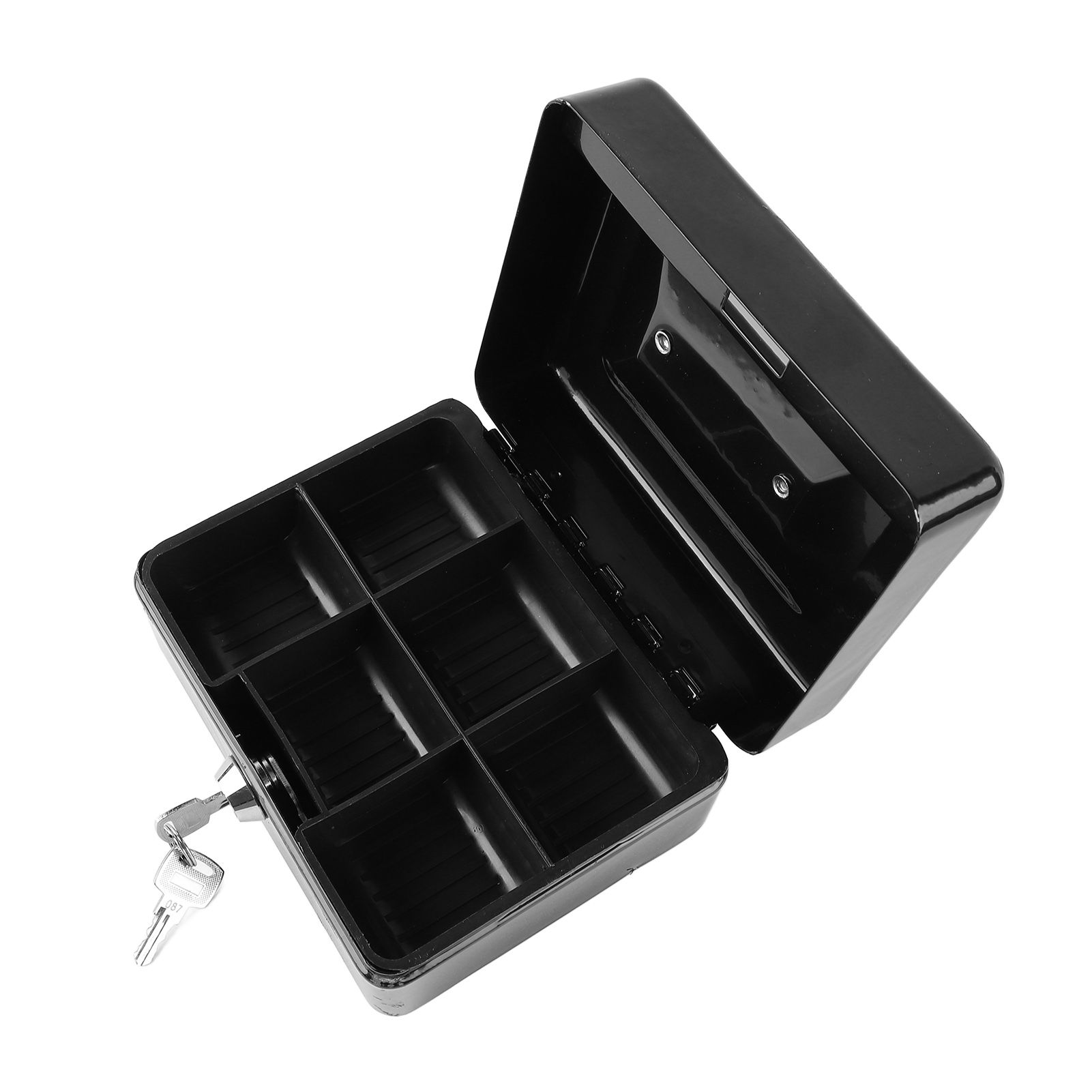 Metal Cash Box with Lock Safety Portable Small Metal Storage Box with 2 Keys view 6