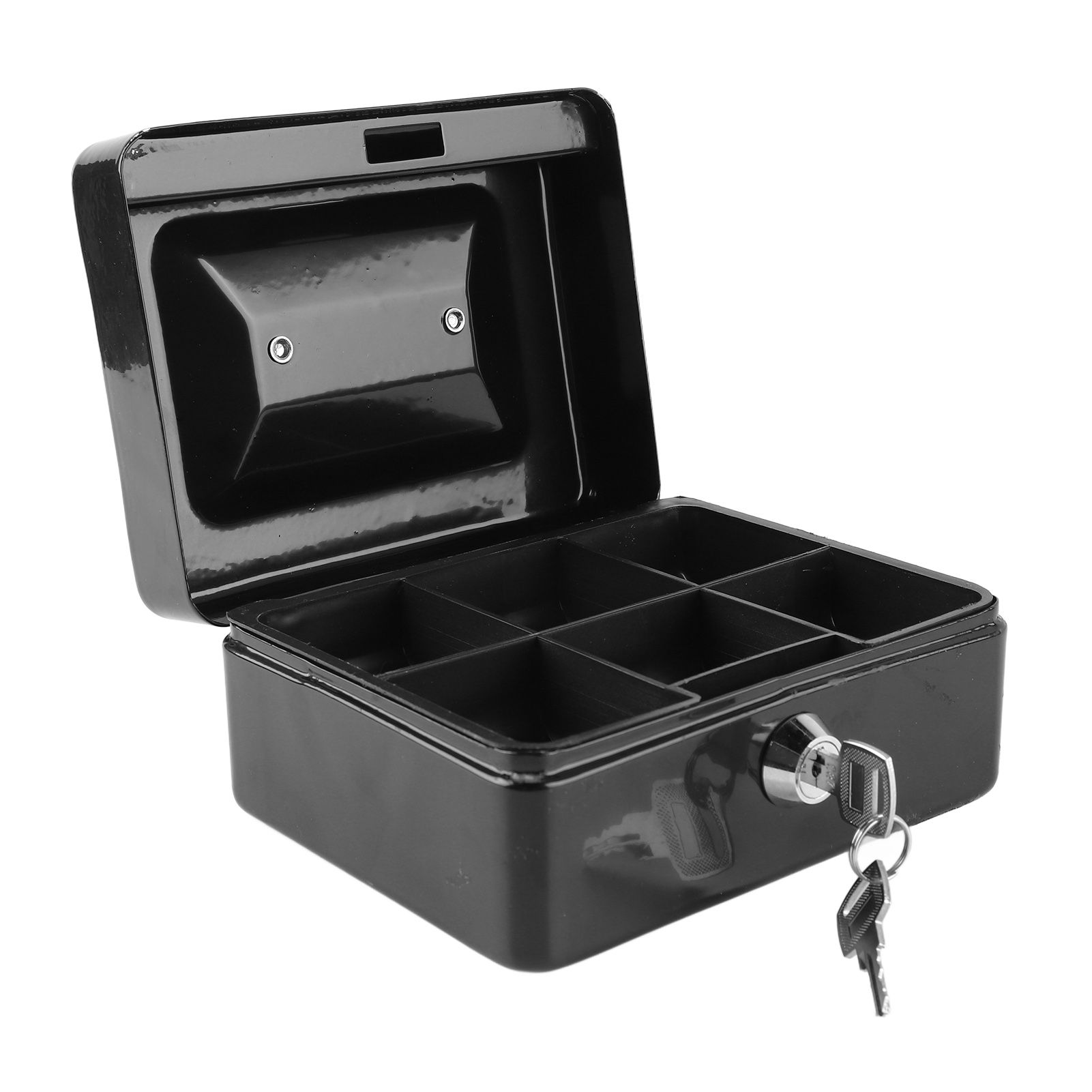 Metal Cash Box with Lock Safety Portable Small Metal Storage Box with 2 Keys view 7