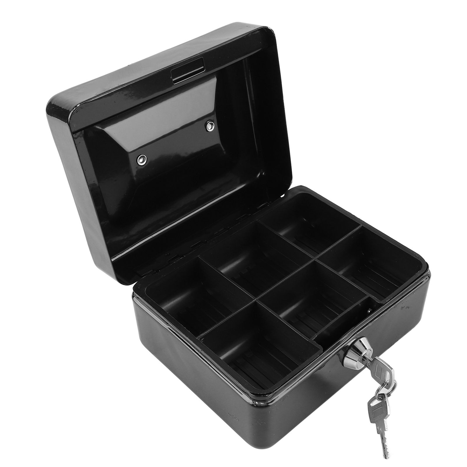 Metal Cash Box with Lock Safety Portable Small Metal Storage Box with 2 Keys view 8