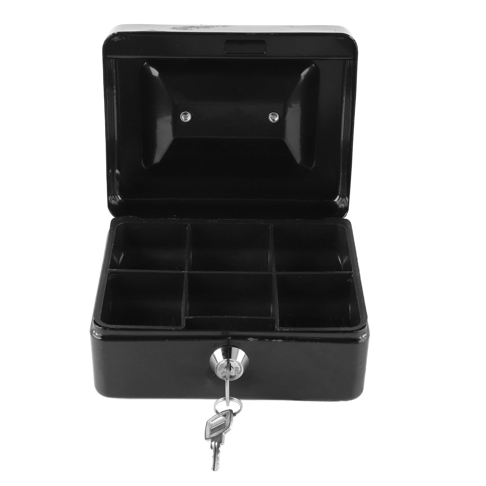 Metal Cash Box with Lock Safety Portable Small Metal Storage Box with 2 Keys view 9