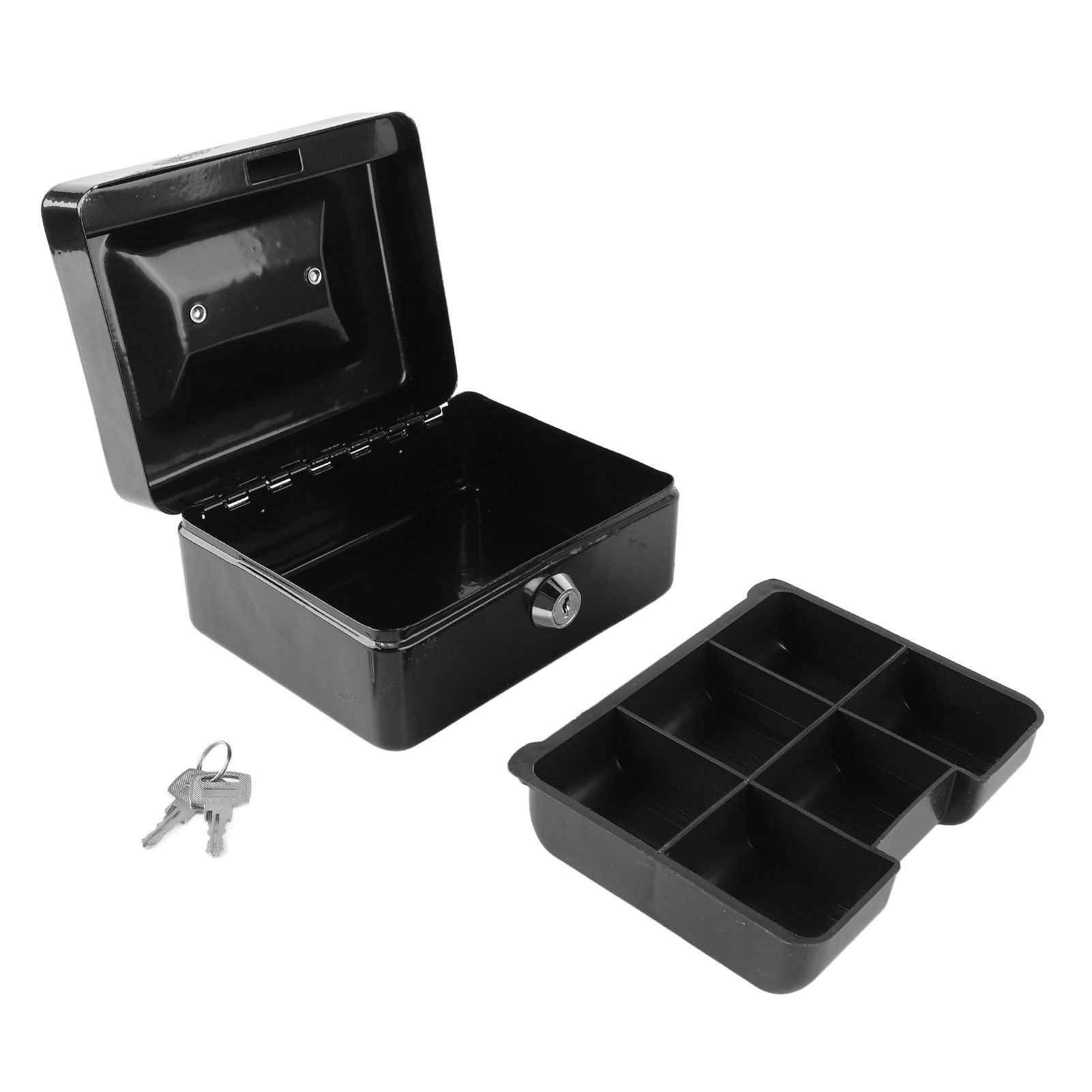 Metal Cash Box with Lock Safety Portable Small Metal Storage Box with 2 Keys view 10