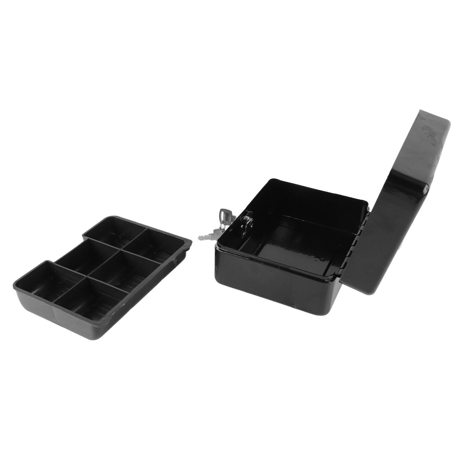 Metal Cash Box with Lock Safety Portable Small Metal Storage Box with 2 Keys view 13