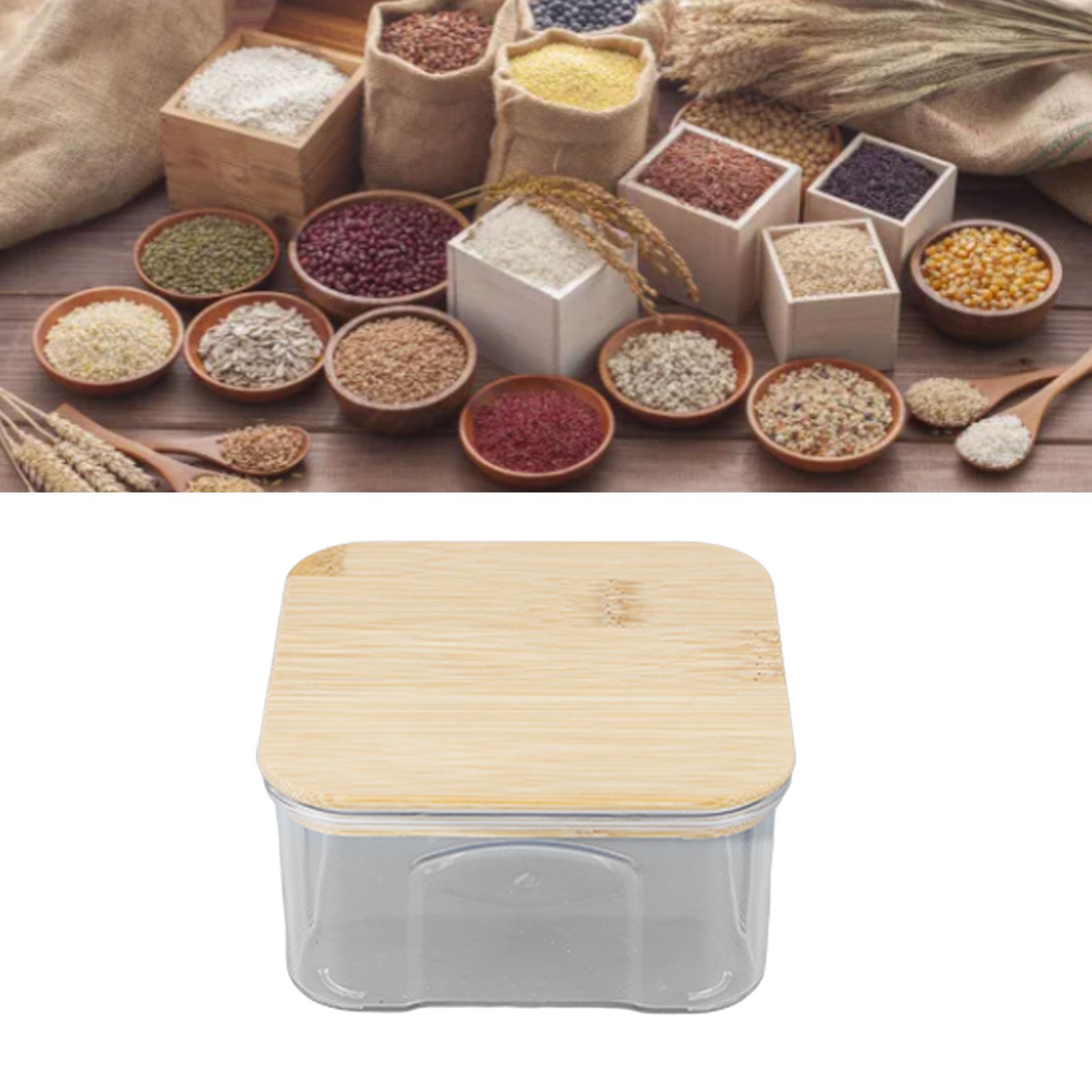 Airtight Food Storage Container Clear Food Storage Jar with Bamboo Lid for view 12