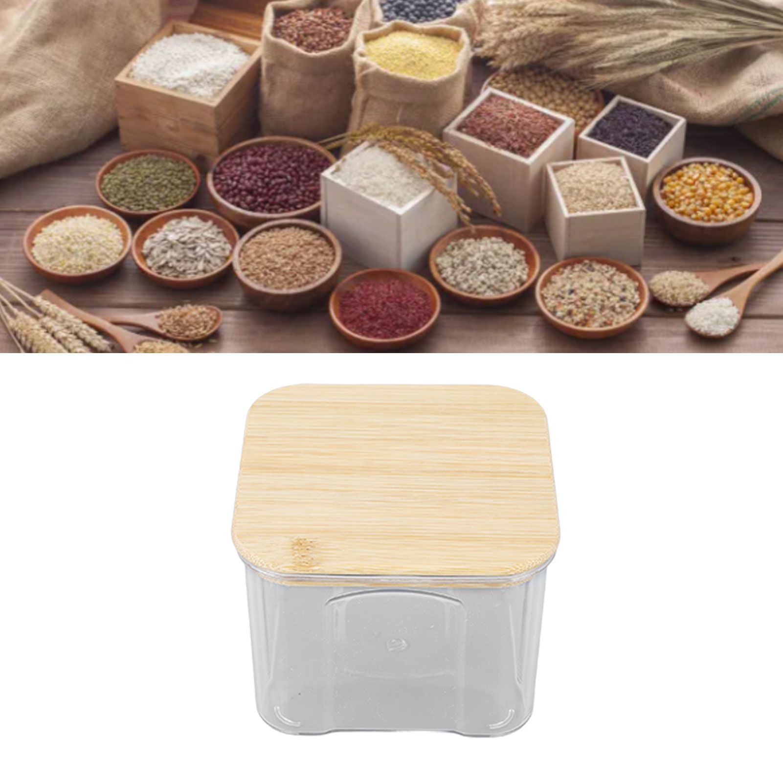 Airtight Food Storage Container Clear Food Storage Jar with Bamboo Lid for view 11