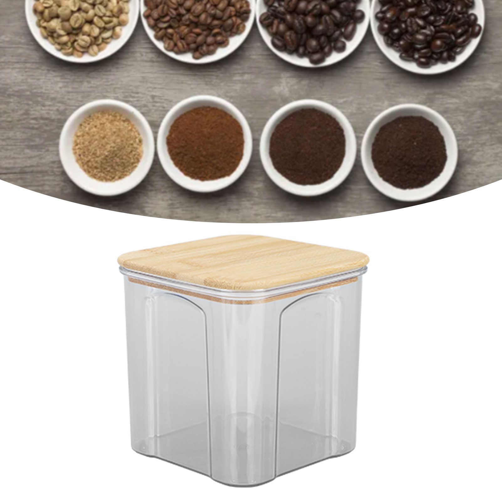 Airtight Food Storage Container Clear Food Storage Jar with Bamboo Lid for view 11