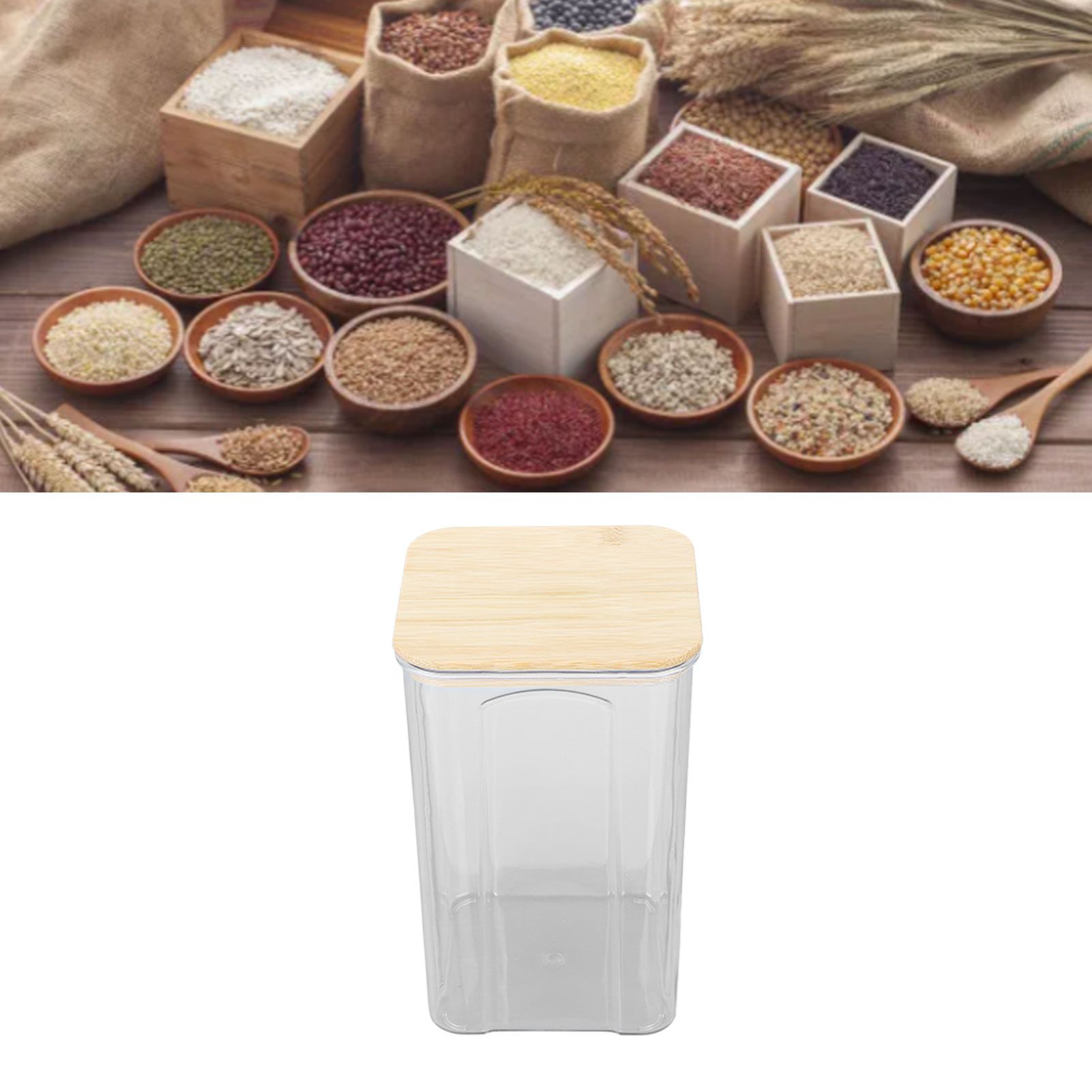 Airtight Food Storage Container Clear Food Storage Jar with Bamboo Lid for view 12
