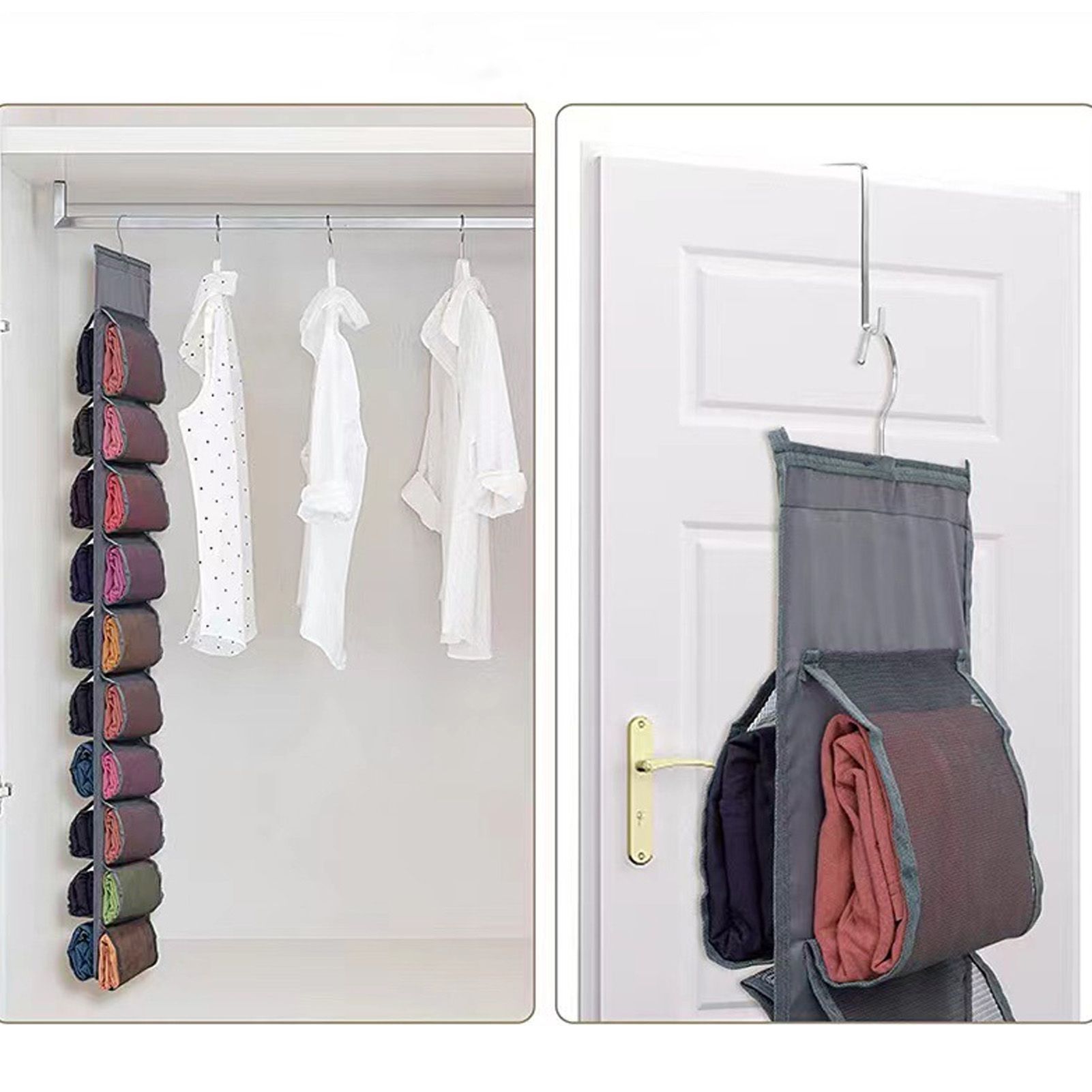 Hanging Clothes Bag Thickened Nylon Multi Layer Easy Access Washable Hanging view 12