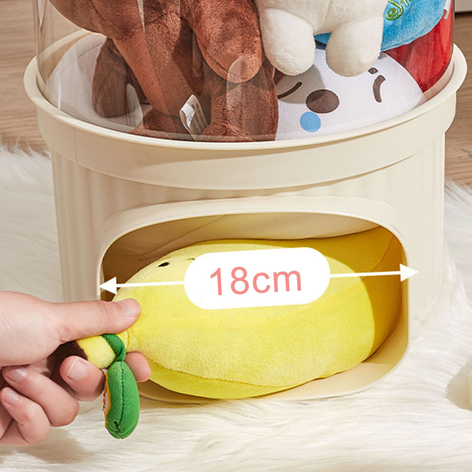 Toy Storage Container PET Transparent Cylinder Plush Toy Display Bucket with view 12