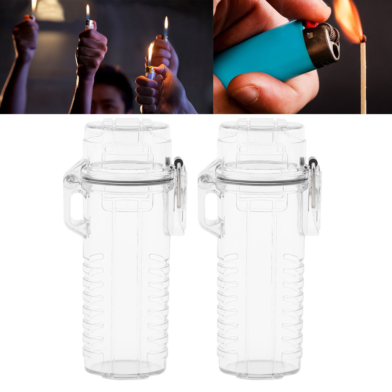 2Pcs Lighter Case Waterproof Lighter Storage Container Plastic for Outdoor view 12
