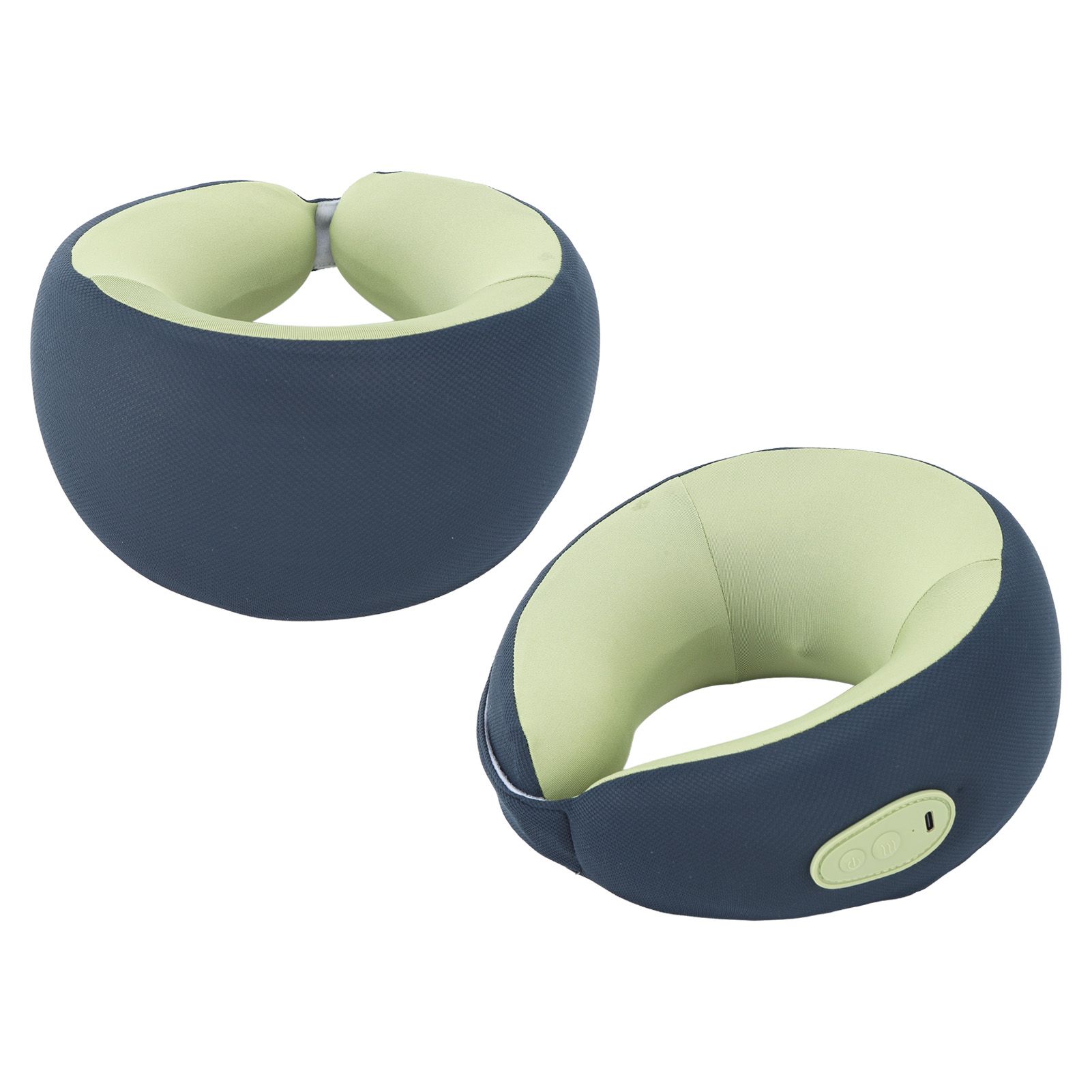 Back Neck Pillow Massager Hot Compress Cordless Massager Pillow Blue Green view 9