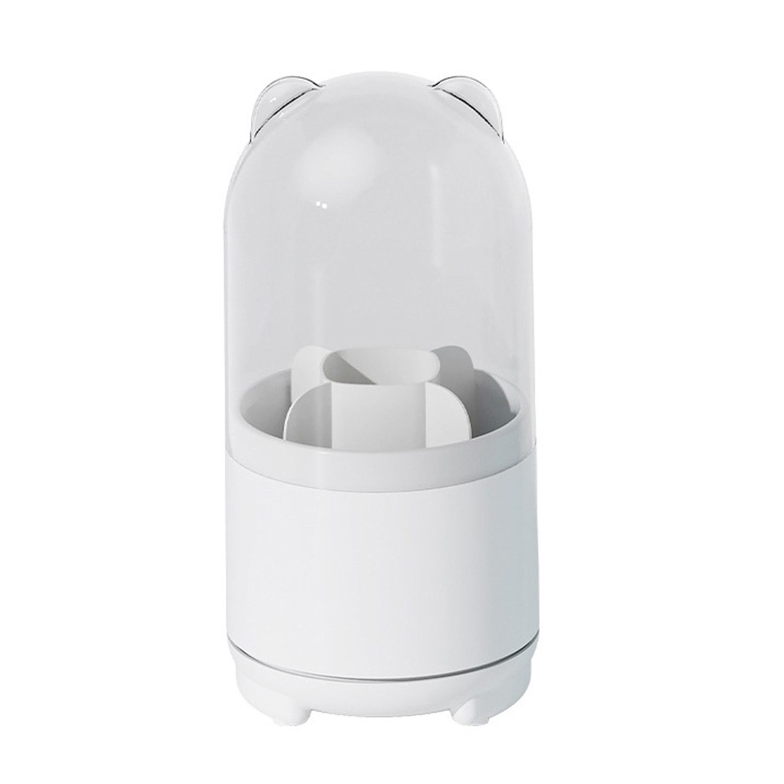 Makeup Brush Storage Container 360 Degree Rotating Dust Prevention Transparent