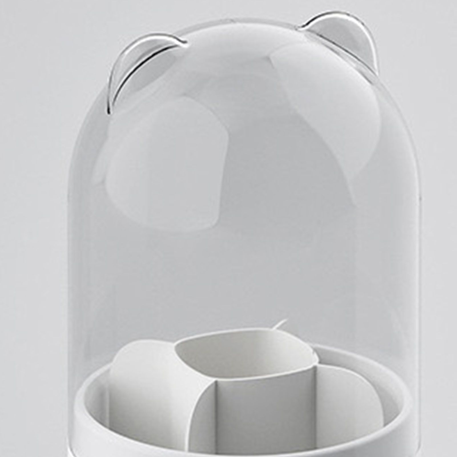 Makeup Brush Storage Container 360 Degree Rotating Dust Prevention Transparent view 8