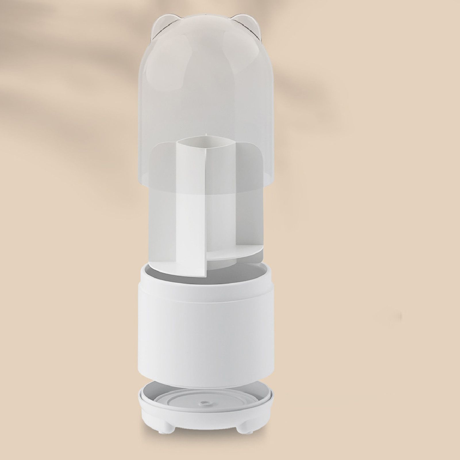Makeup Brush Storage Container 360 Degree Rotating Dust Prevention Transparent view 11