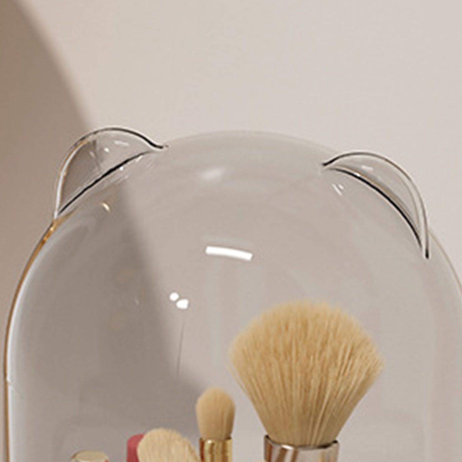 Makeup Brush Storage Container 360 Degree Rotating Dust Prevention Transparent view 9
