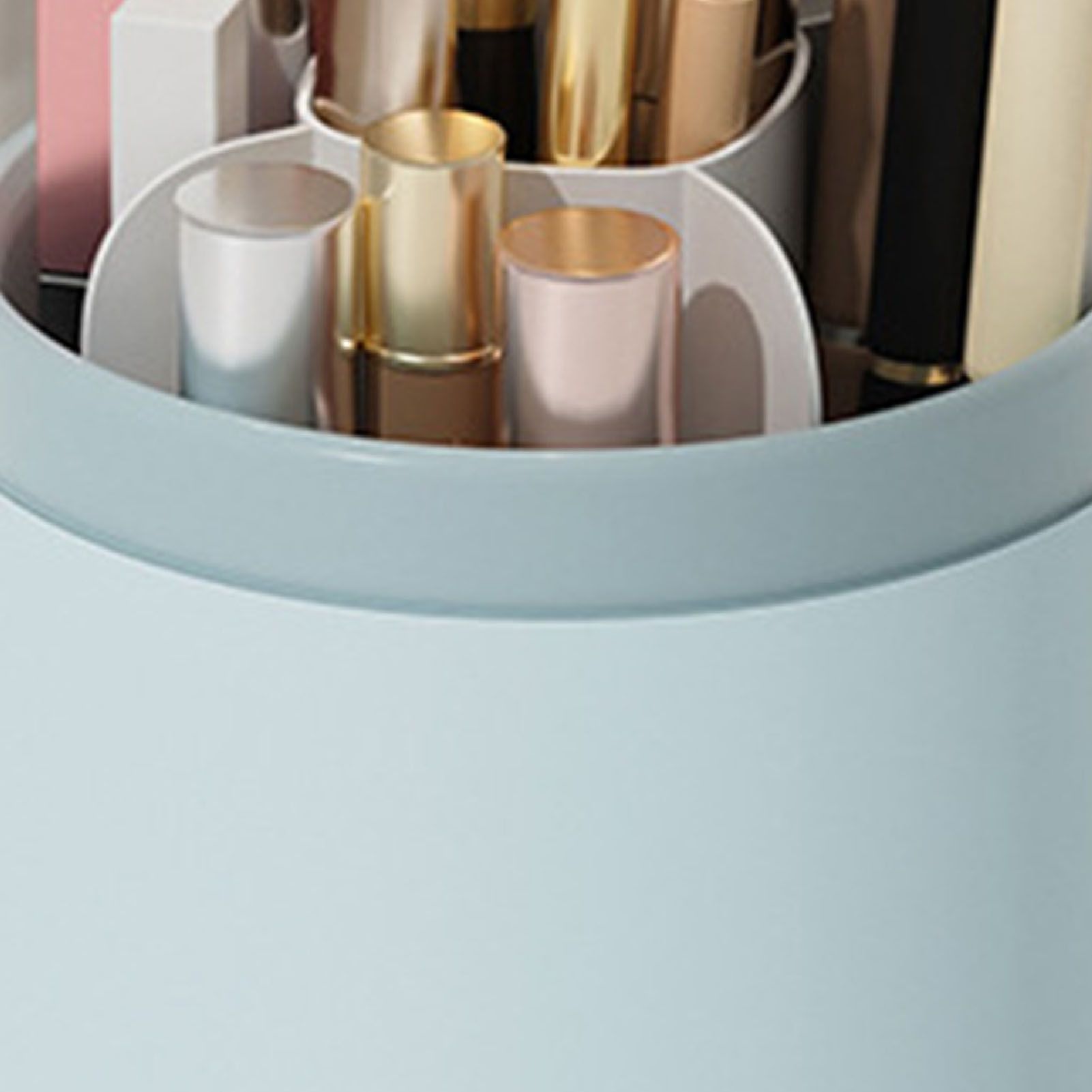 Makeup Brush Storage Container 360 Degree Rotating Dust Prevention Transparent view 8