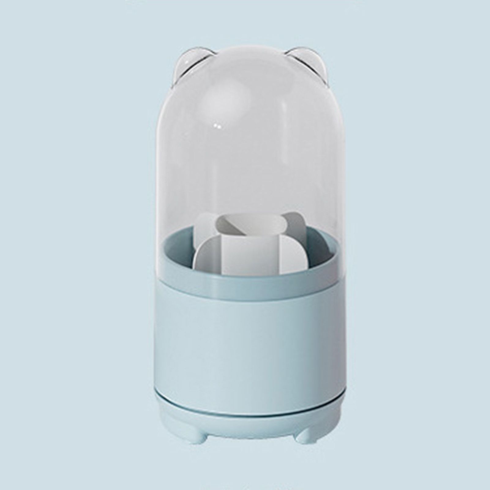 Makeup Brush Storage Container 360 Degree Rotating Dust Prevention Transparent view 12