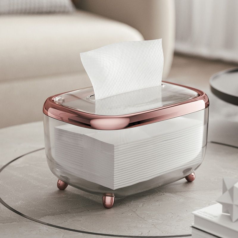 Tissue Box Transparent Napkin Box Simple Creative Storage Box Fixed Lid Paper view 5