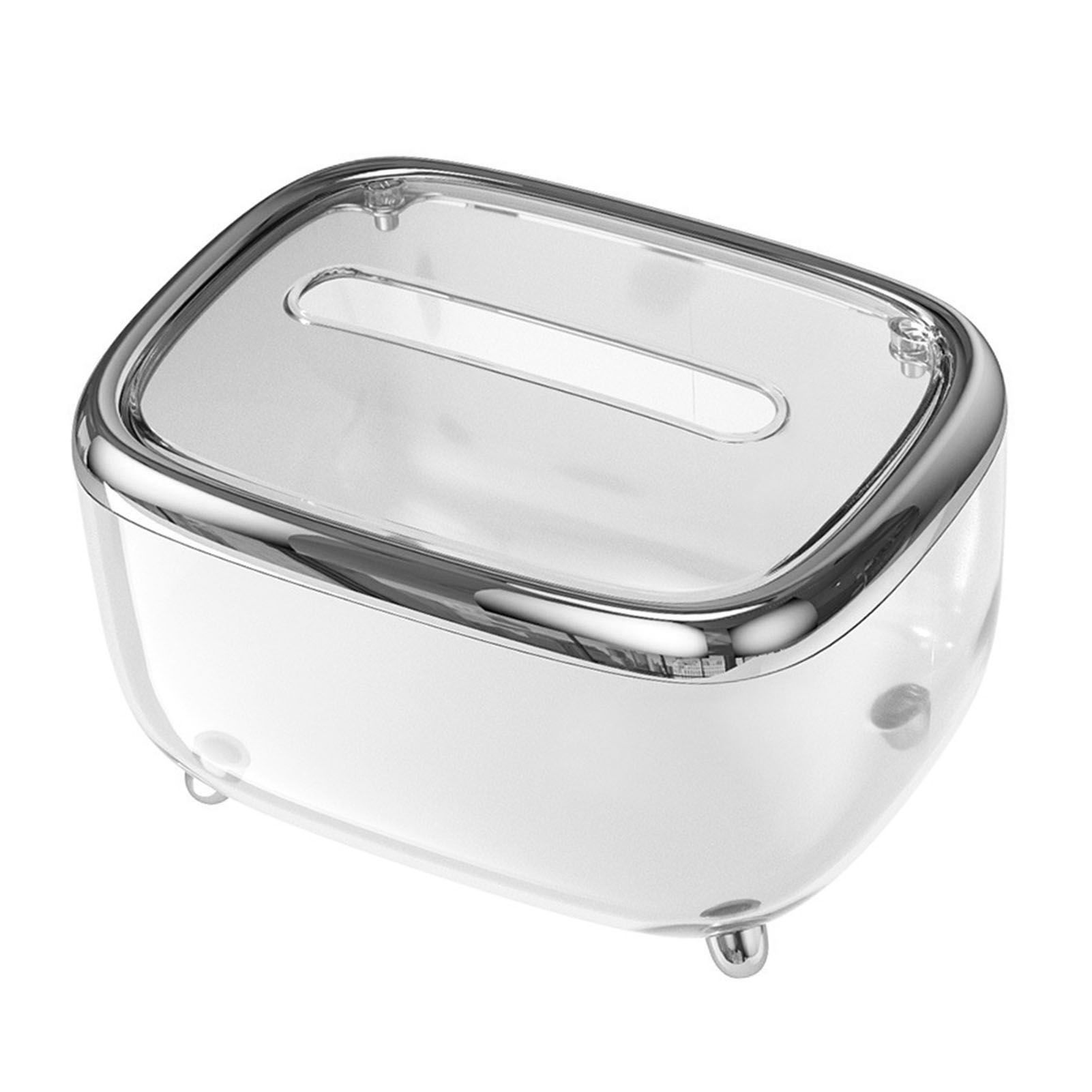 Tissue Box Transparent Napkin Box Simple Creative Storage Box Fixed Lid Paper view 2