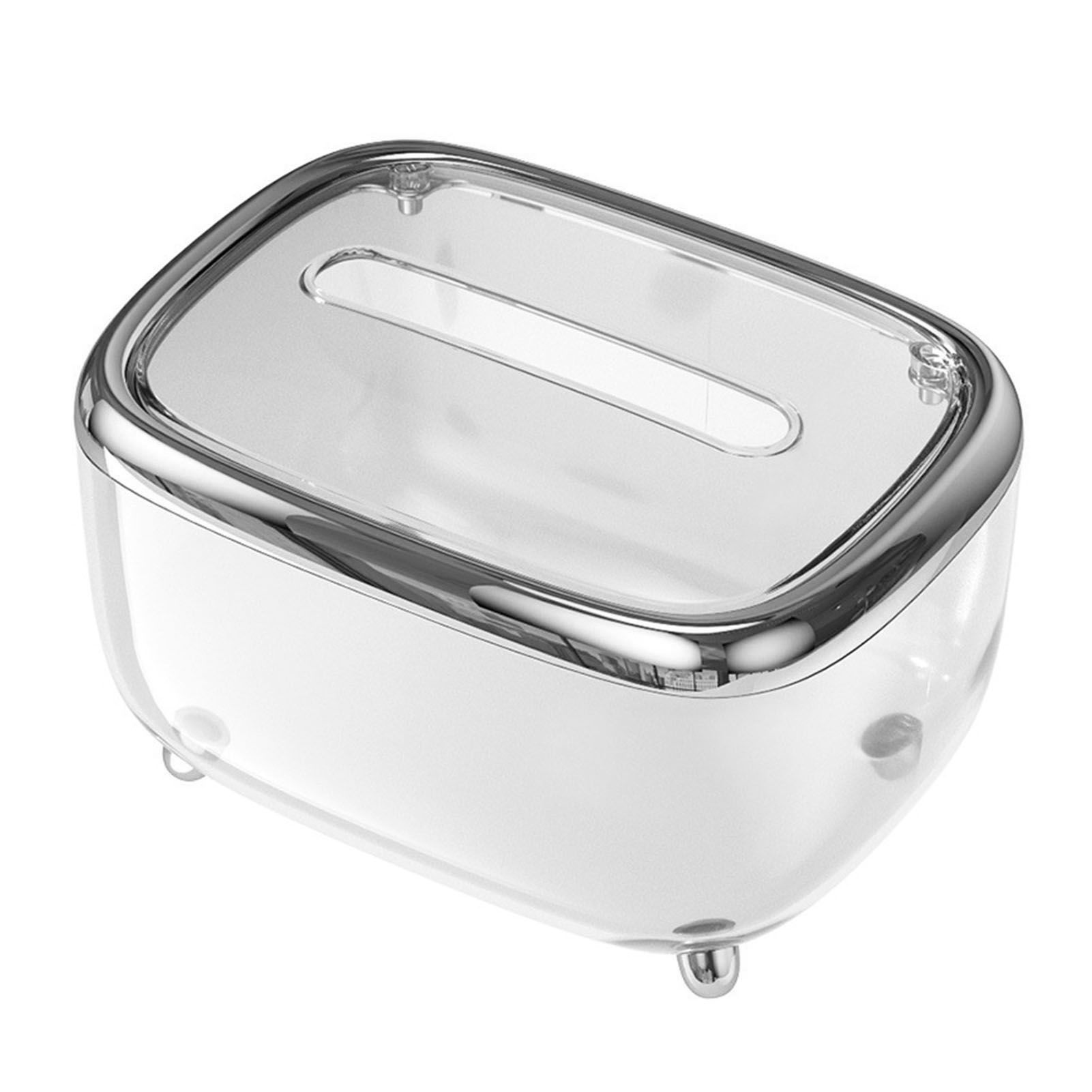 Tissue Box Transparent Napkin Box Simple Creative Storage Box Fixed Lid Paper view 4