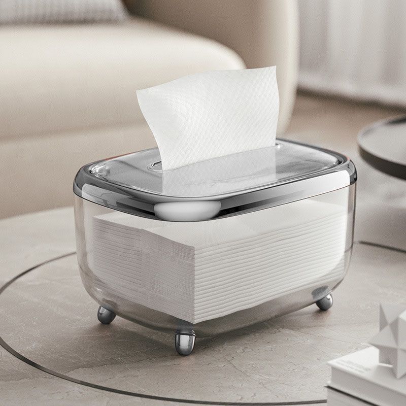 Tissue Box Transparent Napkin Box Simple Creative Storage Box Fixed Lid Paper view 5