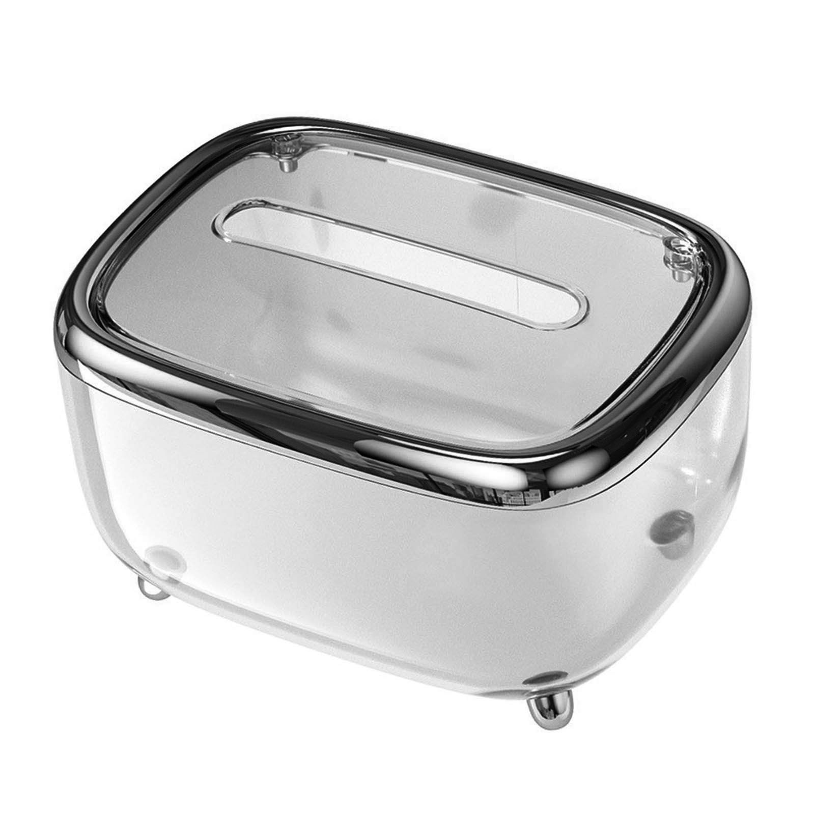 Tissue Box Transparent Napkin Box Simple Creative Storage Box Fixed Lid Paper view 2